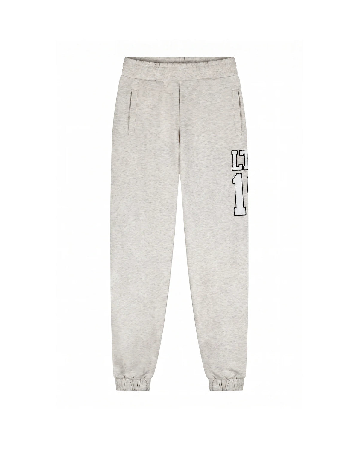 Malelions Women Sherpa Applique Match Sweatpants- Grey Melange