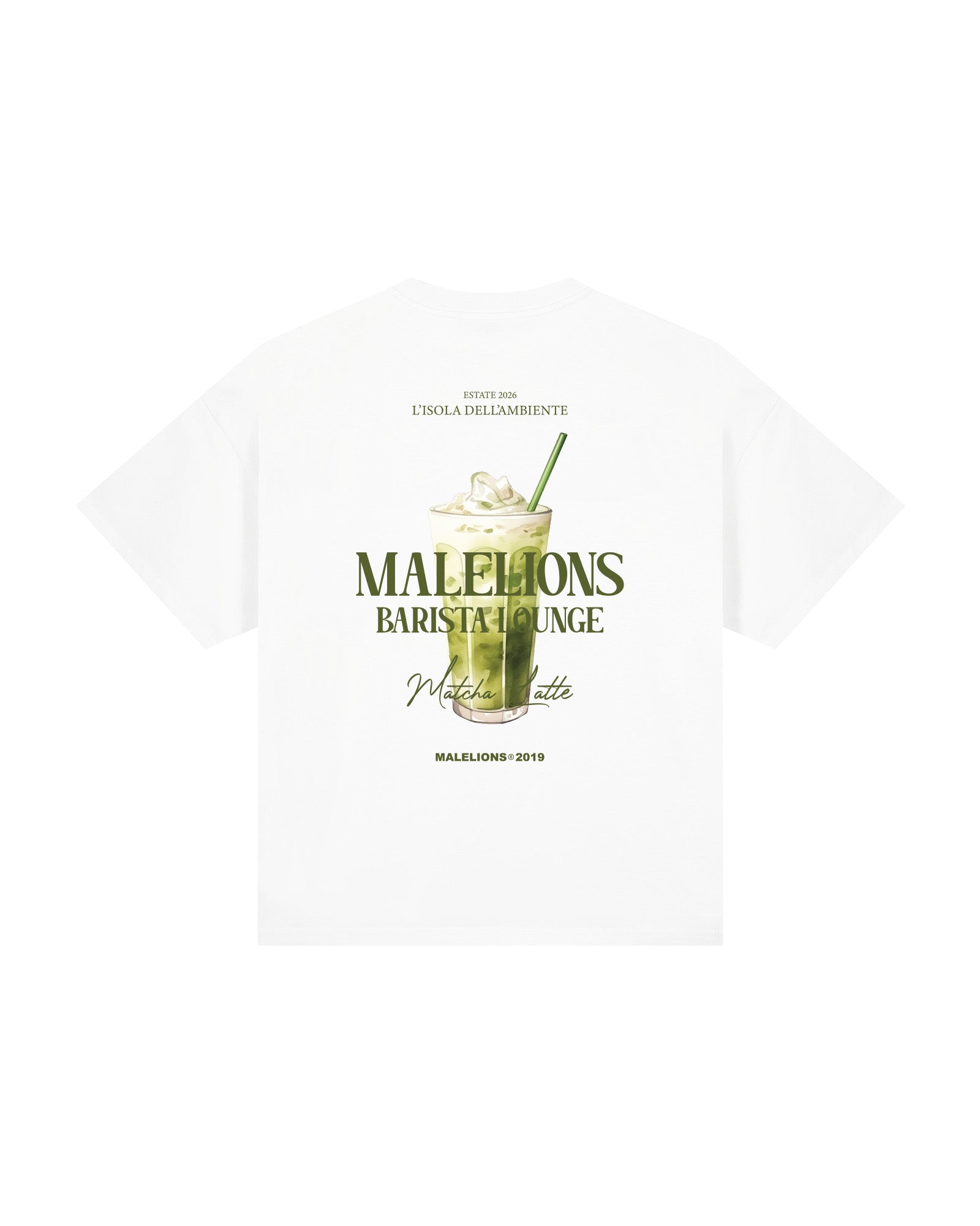Malelions Women Barista Lounge Oversized T-Shirt- White