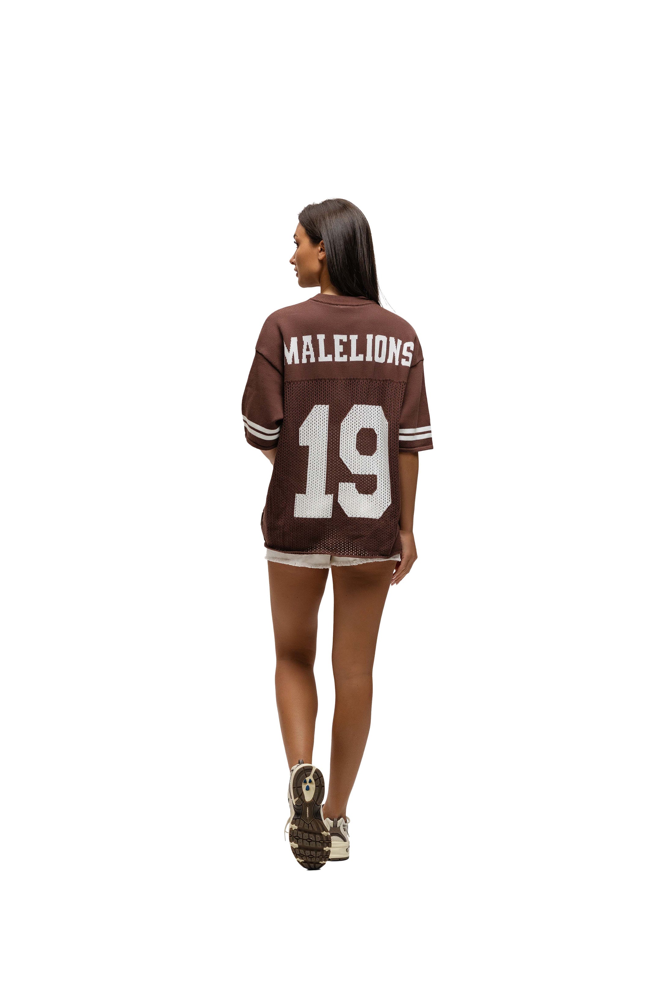 Malelions Women Knitted Football Jersey- Espresso