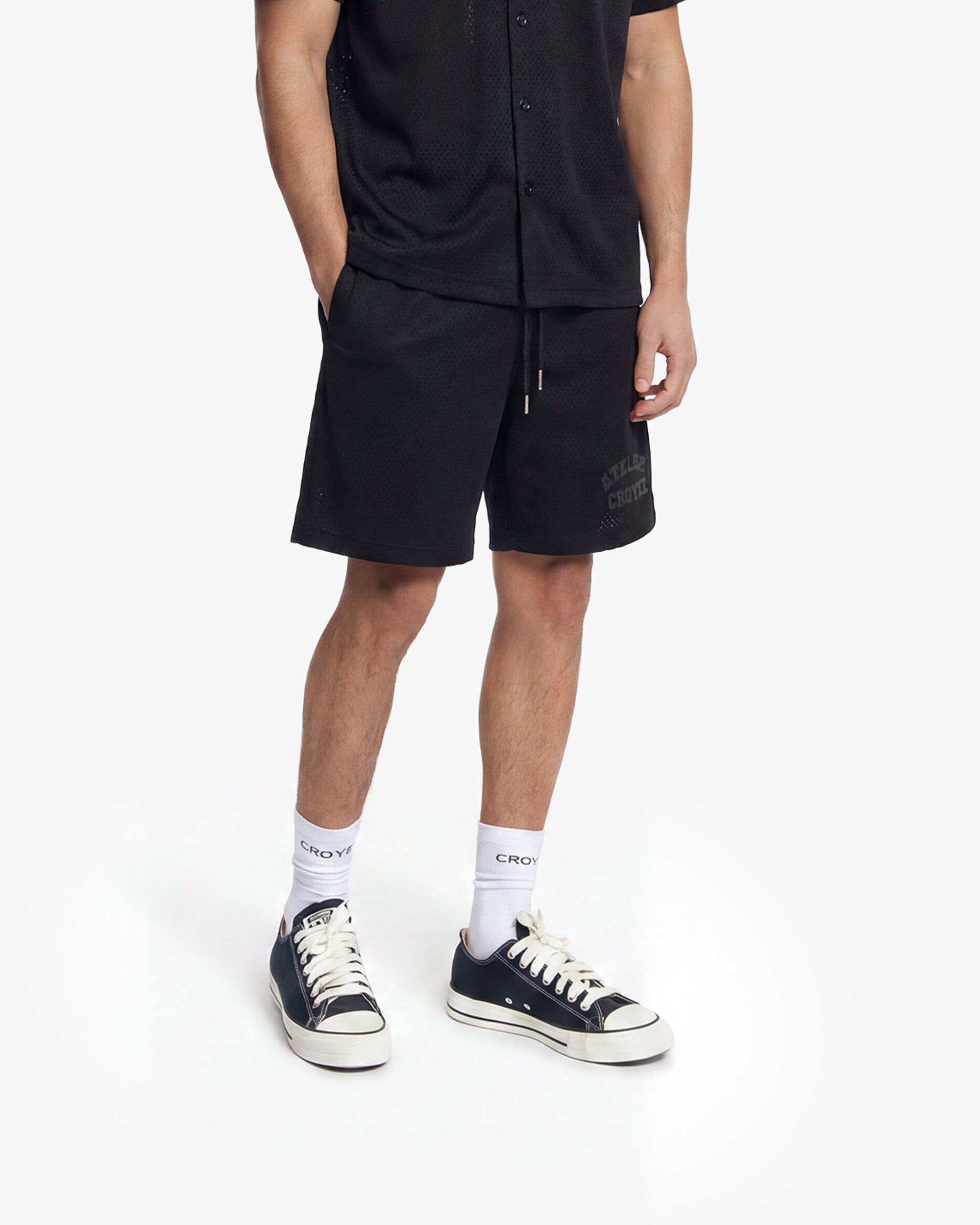 Croyez Mesh Atelier Shorts- Black