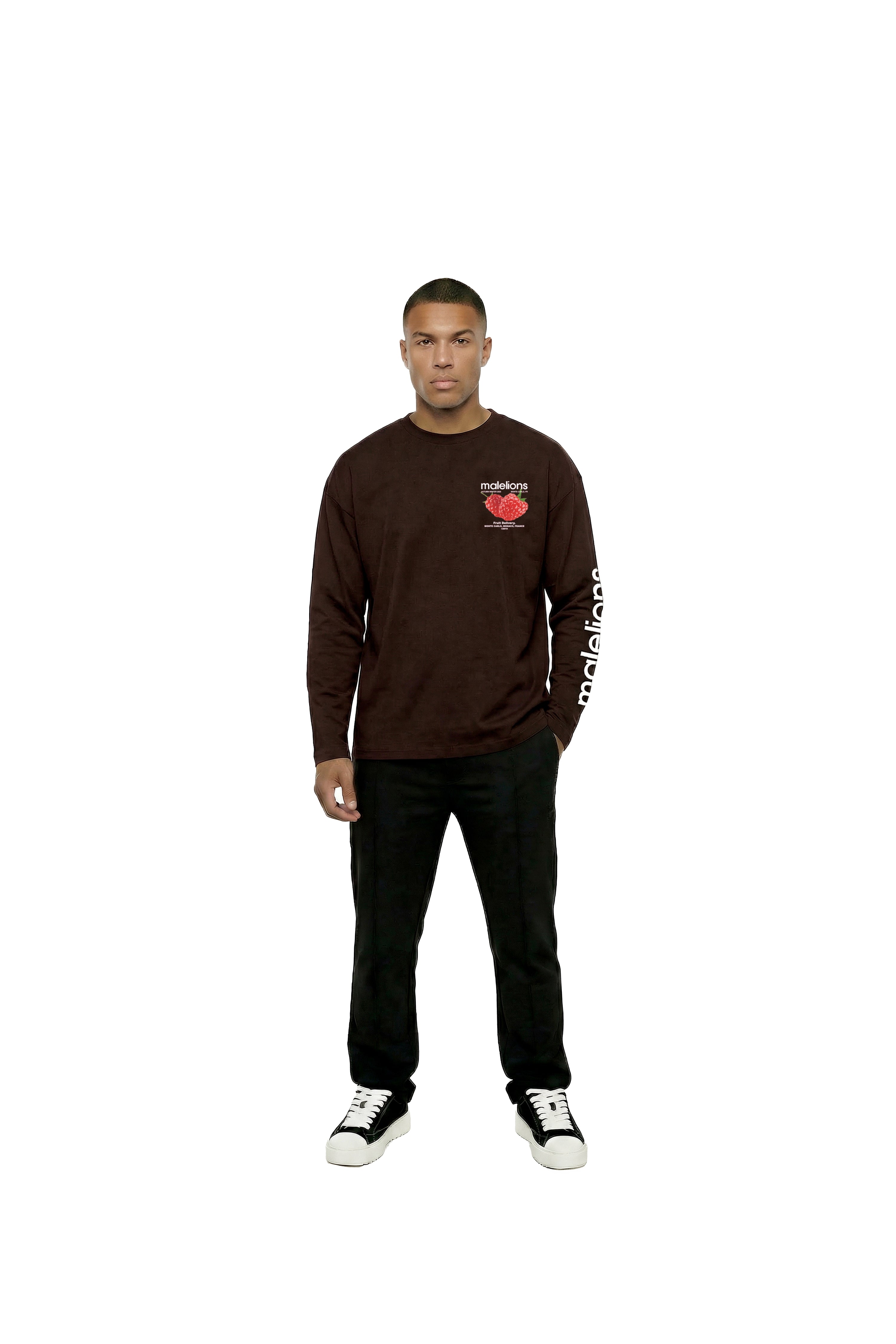 Malelions Men Raspberry Longsleeve- Mulch Brown