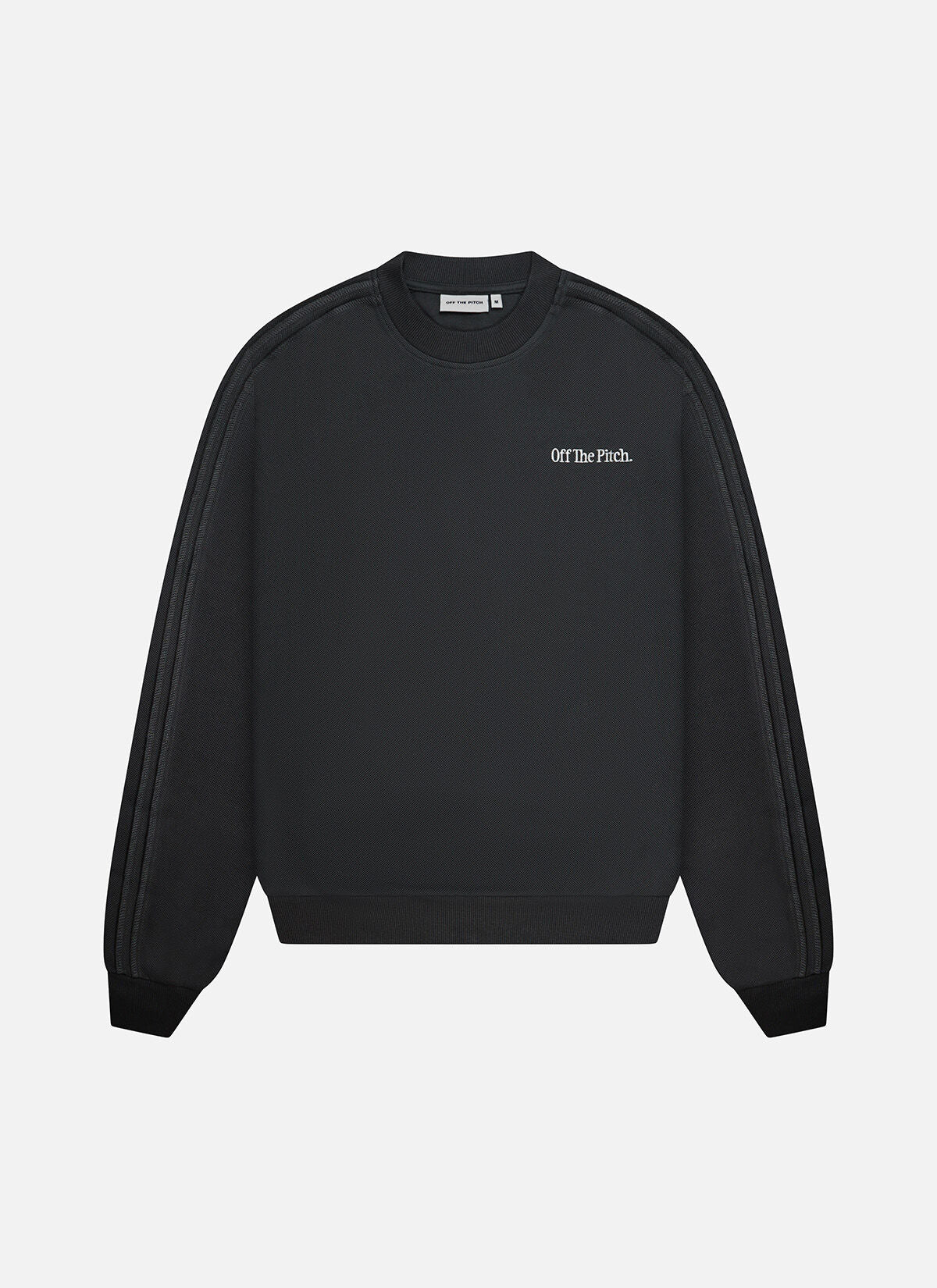 Off The Pitch Raw Edge Panel Crew - Black