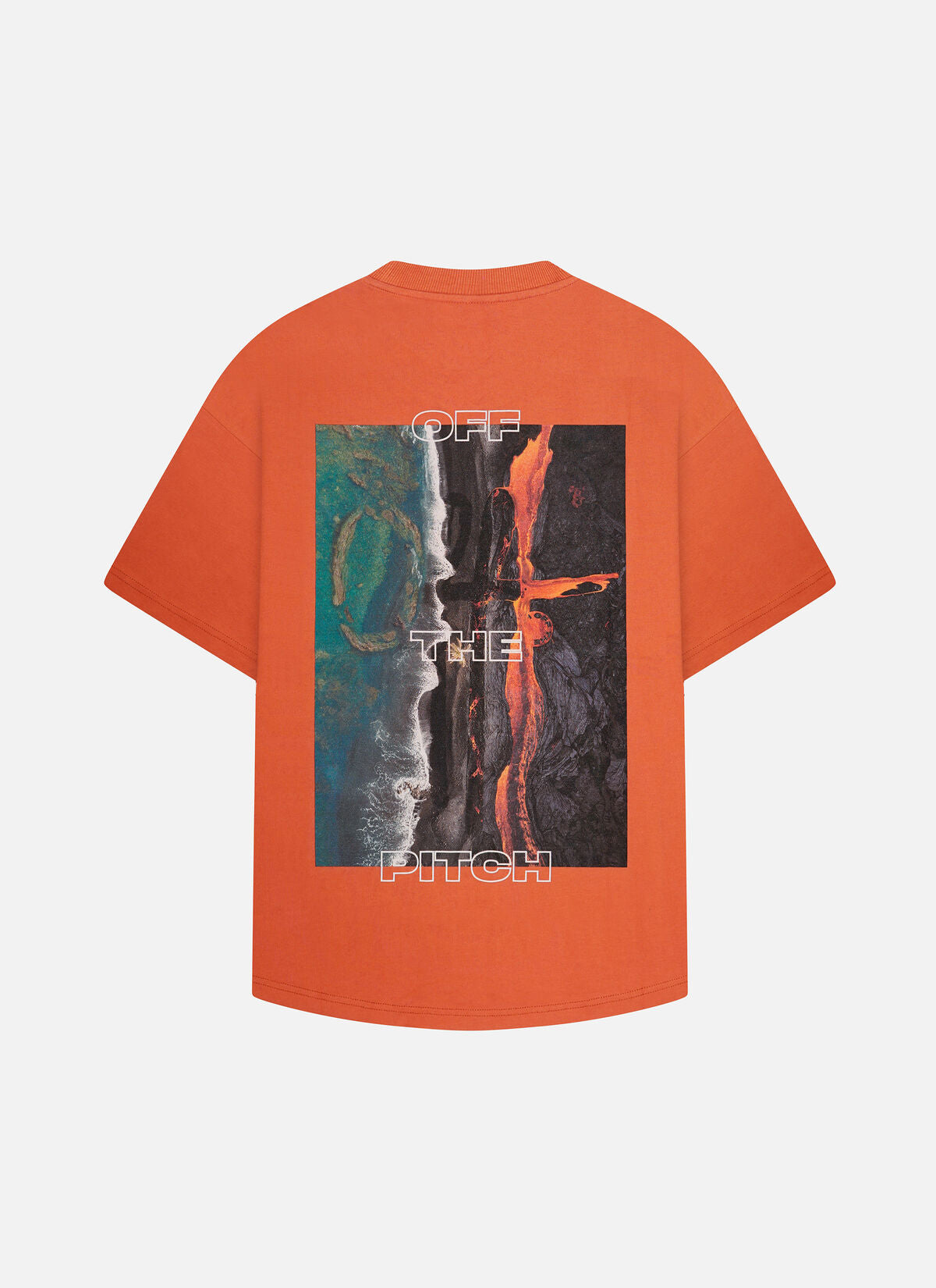 Off The Pitch Lava Oversized Tee- Rusty Orange