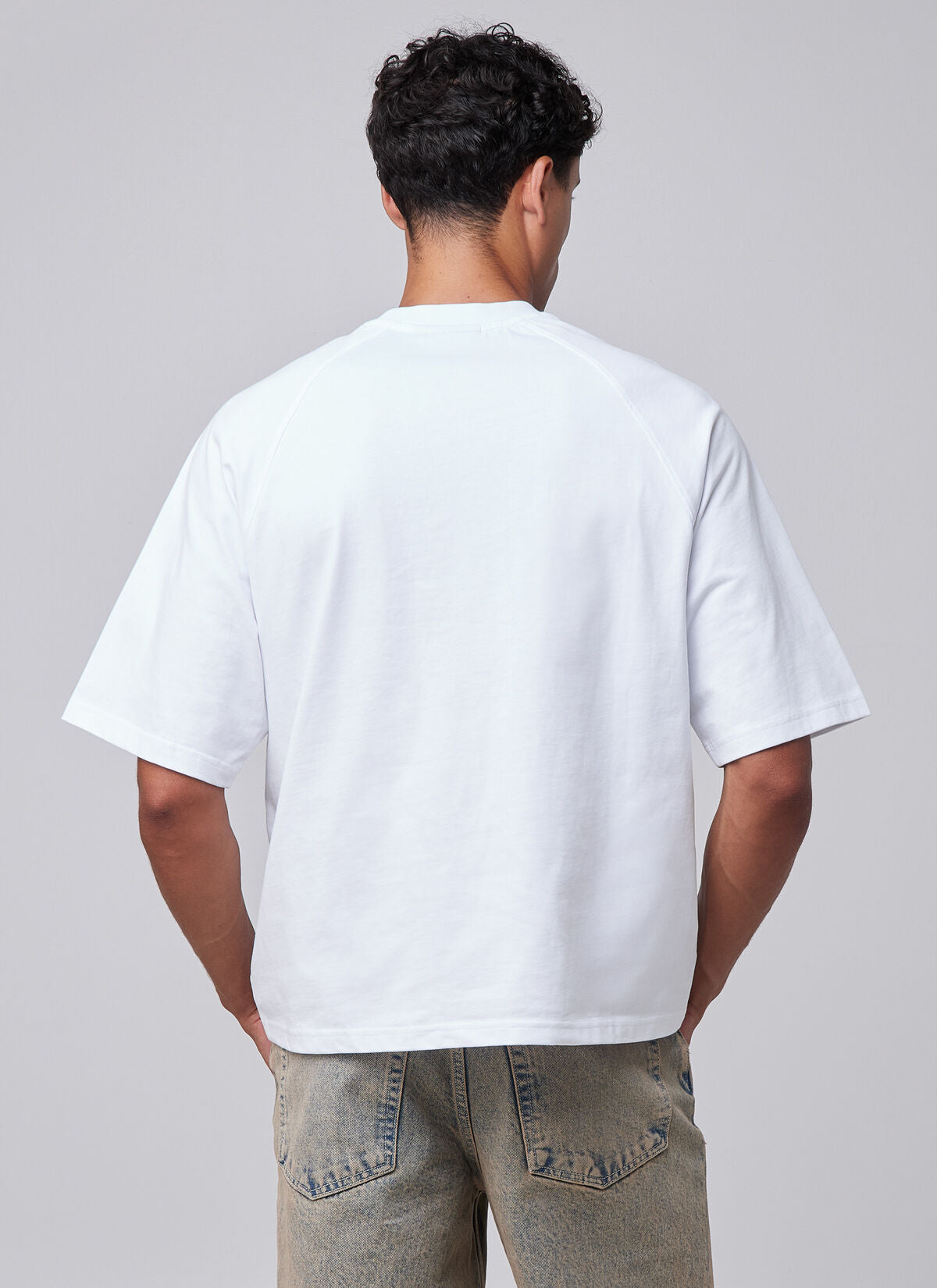 Off The Pitch Raglan Loose Fit Tee- White