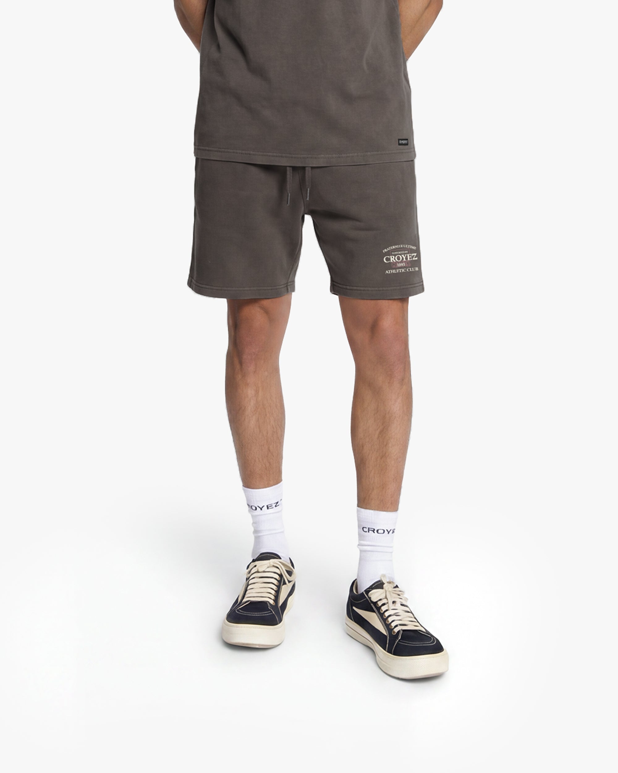 Croyez Overlay Fraternite Shorts- Washed Brown