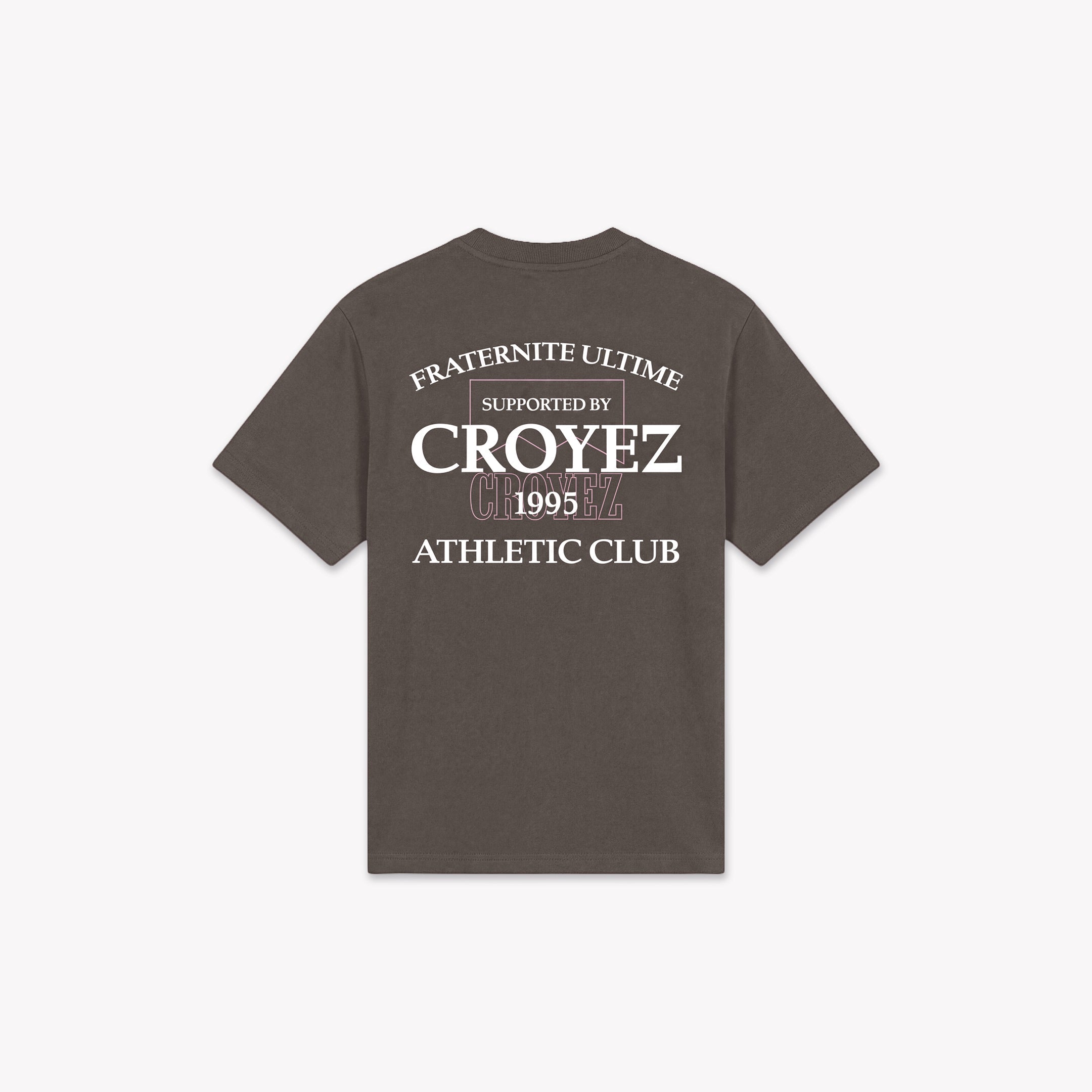 Croyez Overlay Fraternite T-Shirt- Washed Brown
