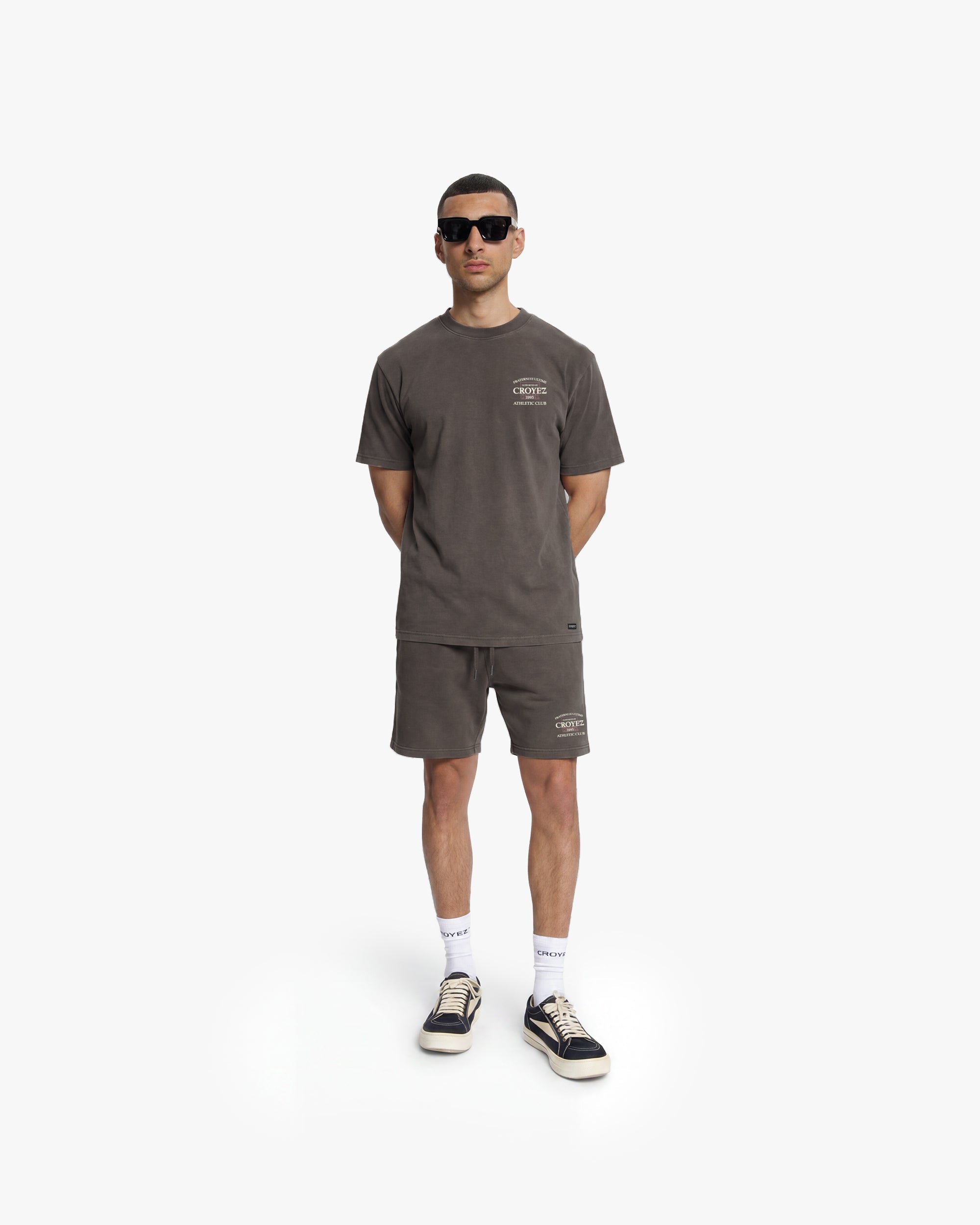 Croyez Overlay Fraternite T-Shirt- Washed Brown
