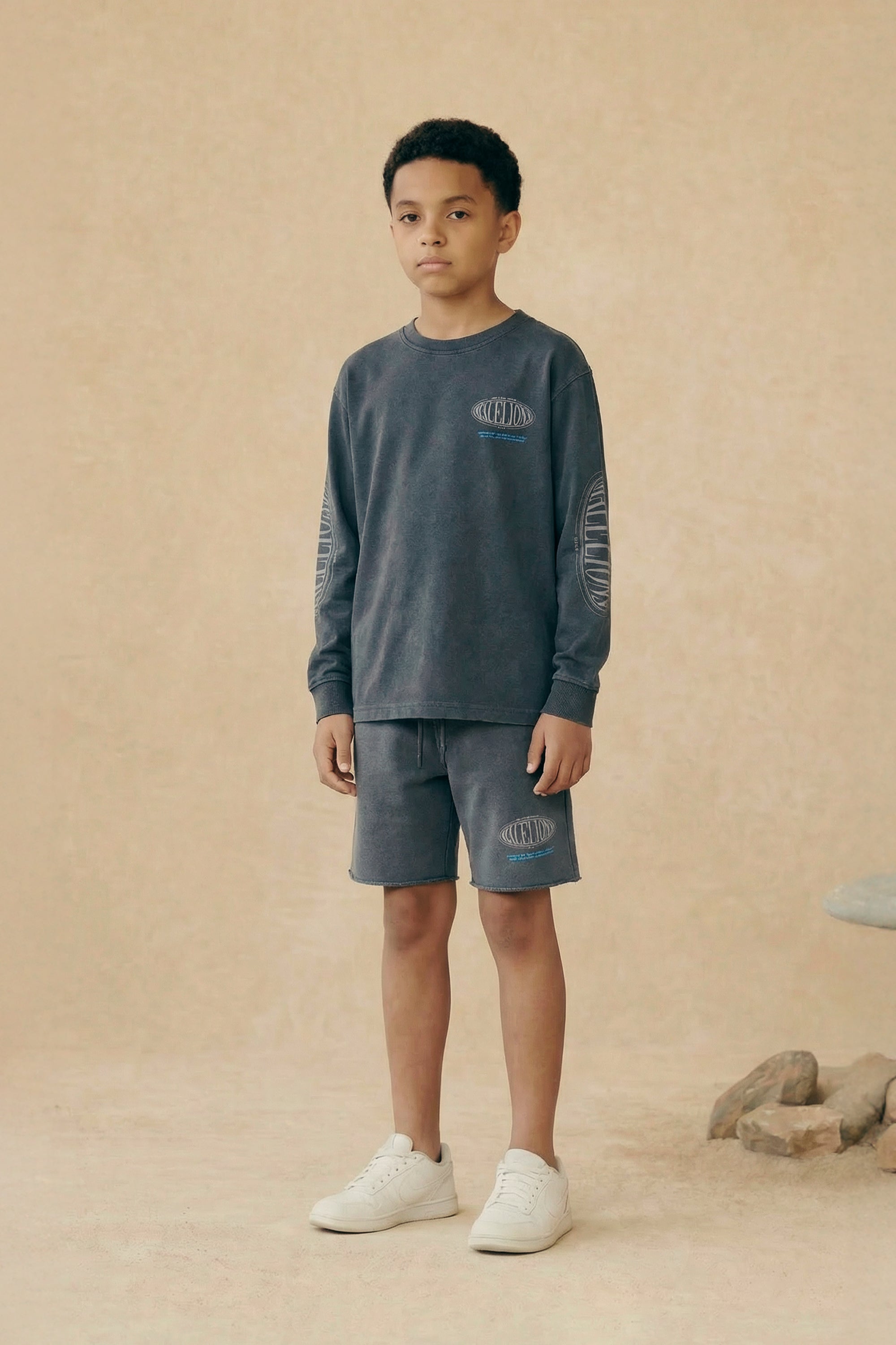 Malelions Junior Lifestyle Damaged Hem Shorts - Acid Wash