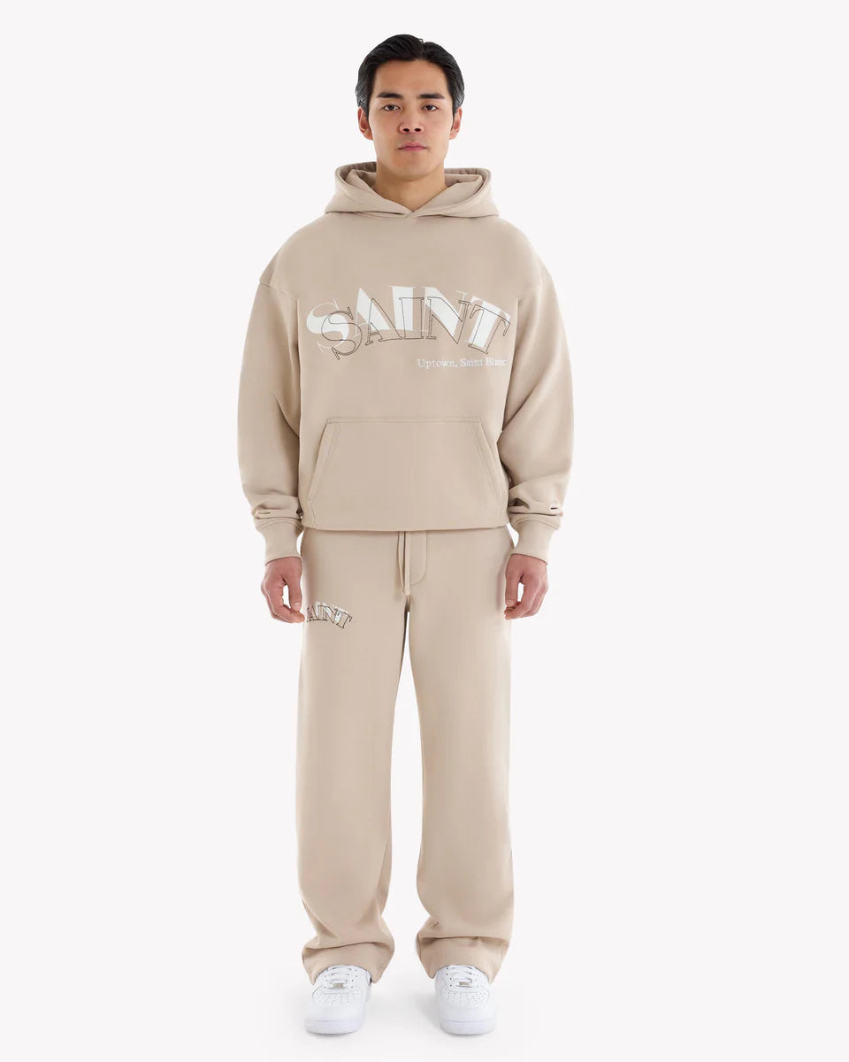 Saint Blanc Top Stitch Loose Jogger- Feather Grey