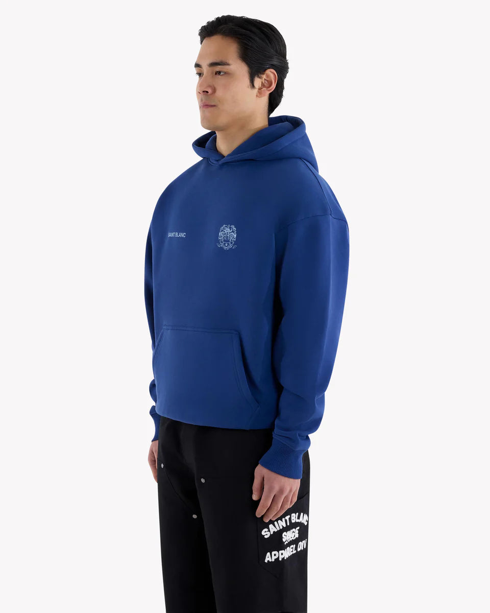 Saint Blanc Crest Hoodie- Twilight Blue