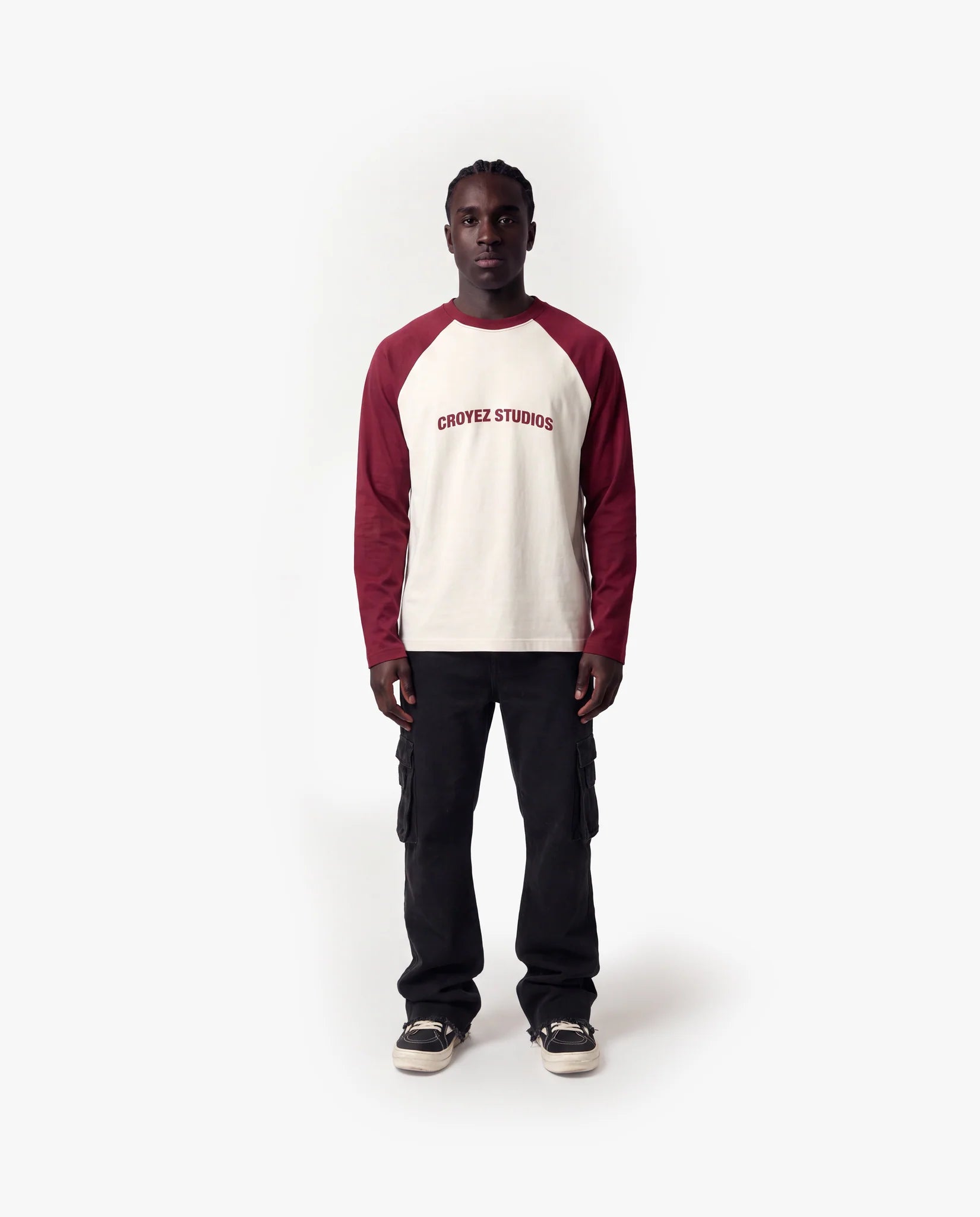 Croyez Two Tone Longsleeve- Off White/Cherry