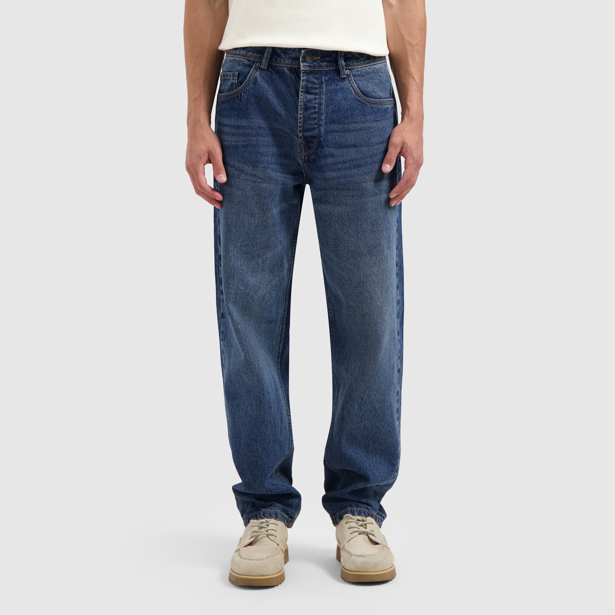 The Aiden W1653 Loose Fit Jeans - Denim Blue Green