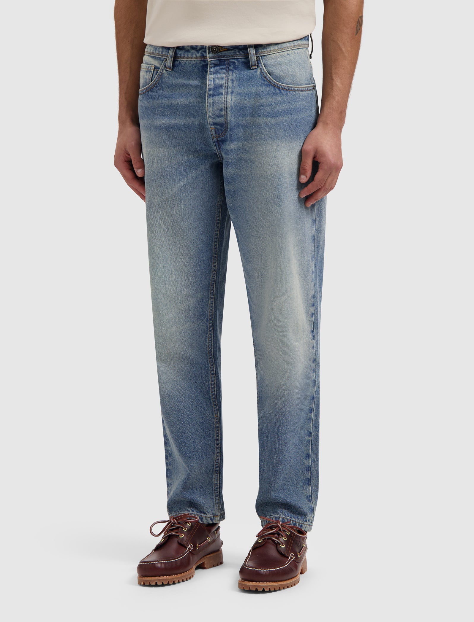 The Aiden W1653 Loose Fit Jeans - Denim Blue Green
