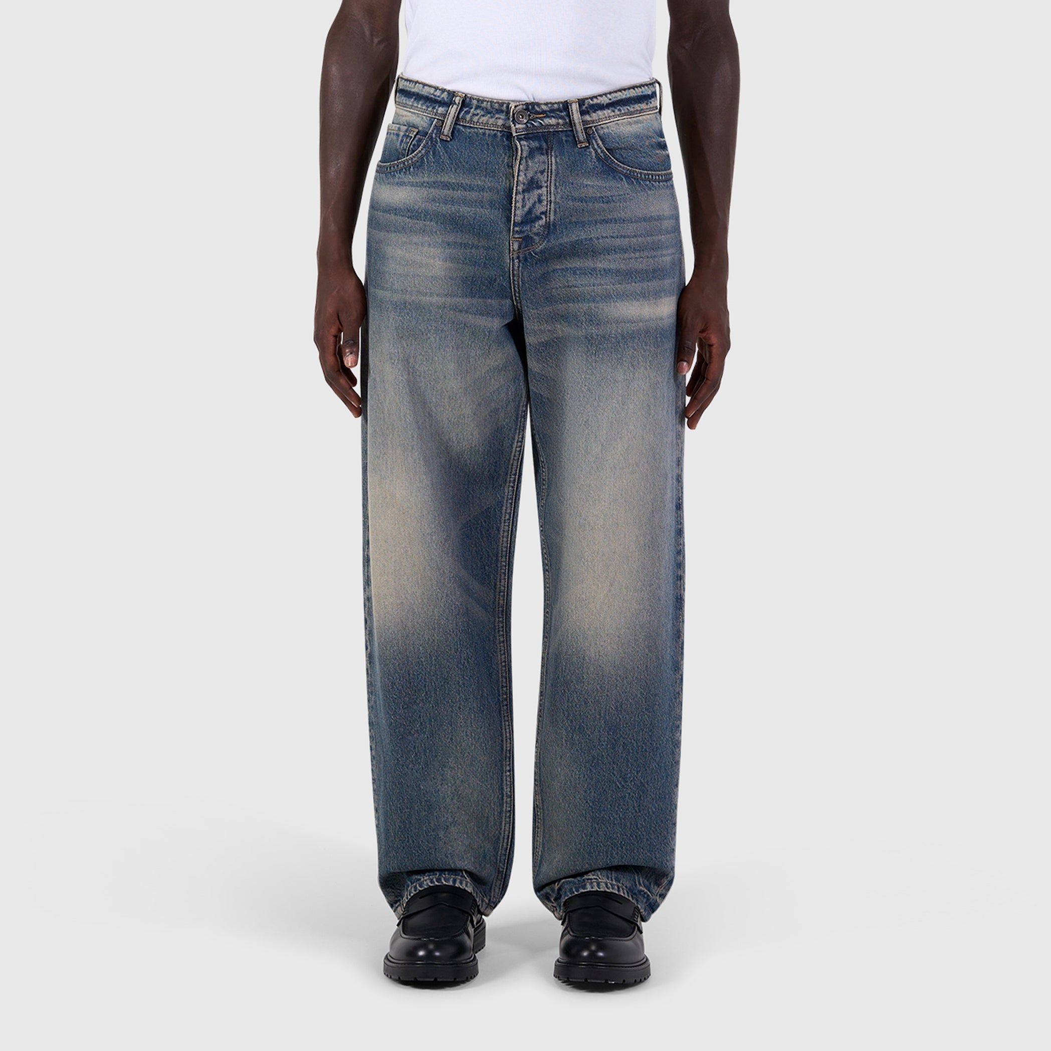 Pure Path The Chase Loose Fit Jeans- Denim Blue Green W1785
