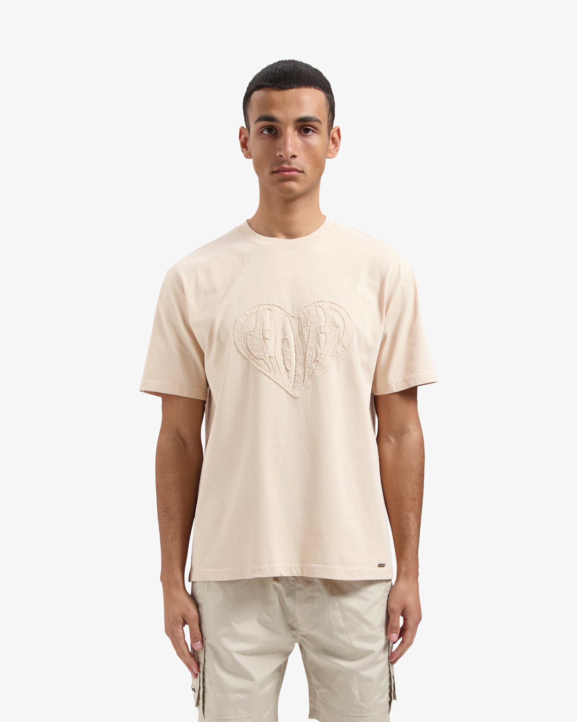 Croyez Cut Out Heart T-shirt- Beige