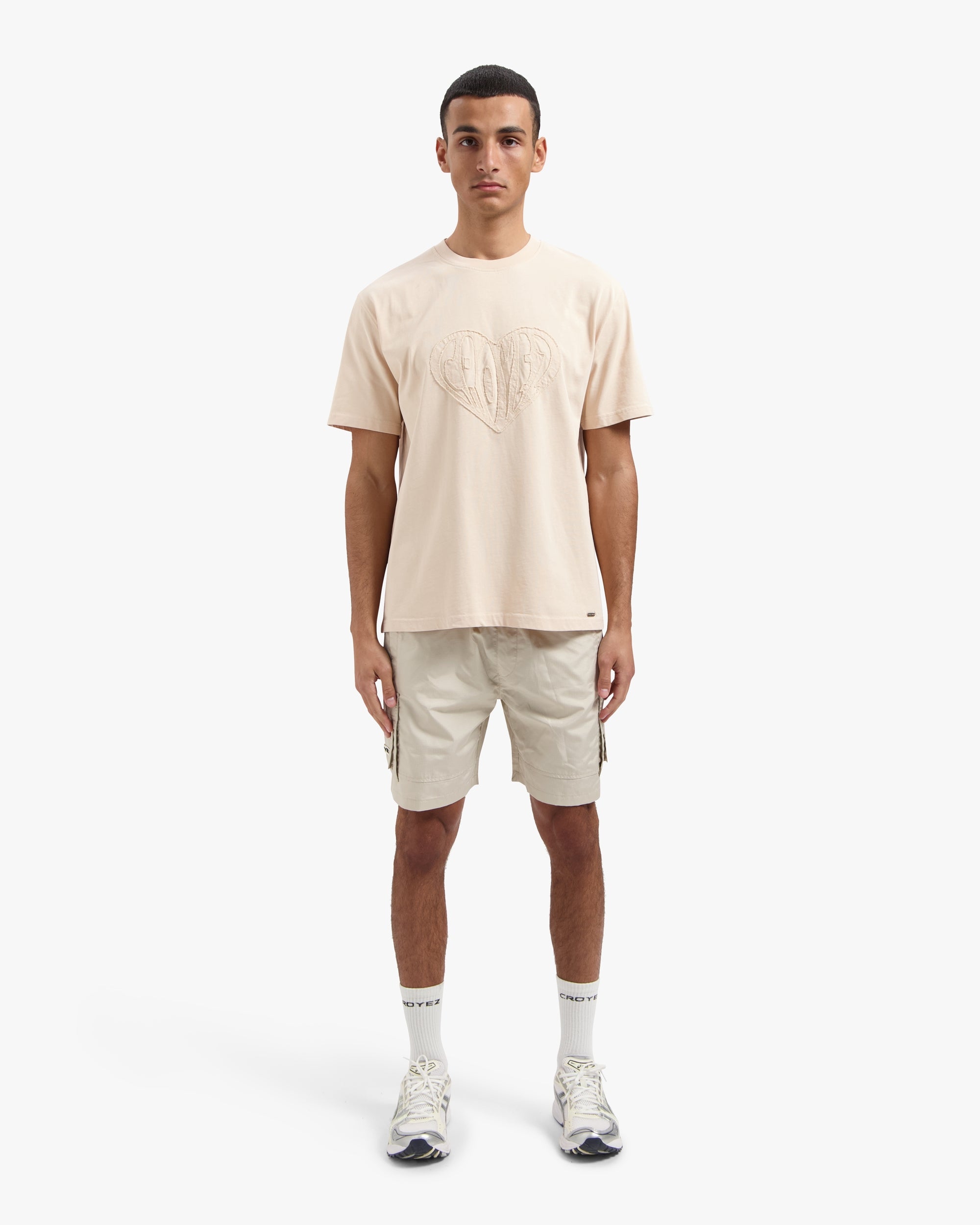 Croyez Cut Out Heart T-shirt- Beige