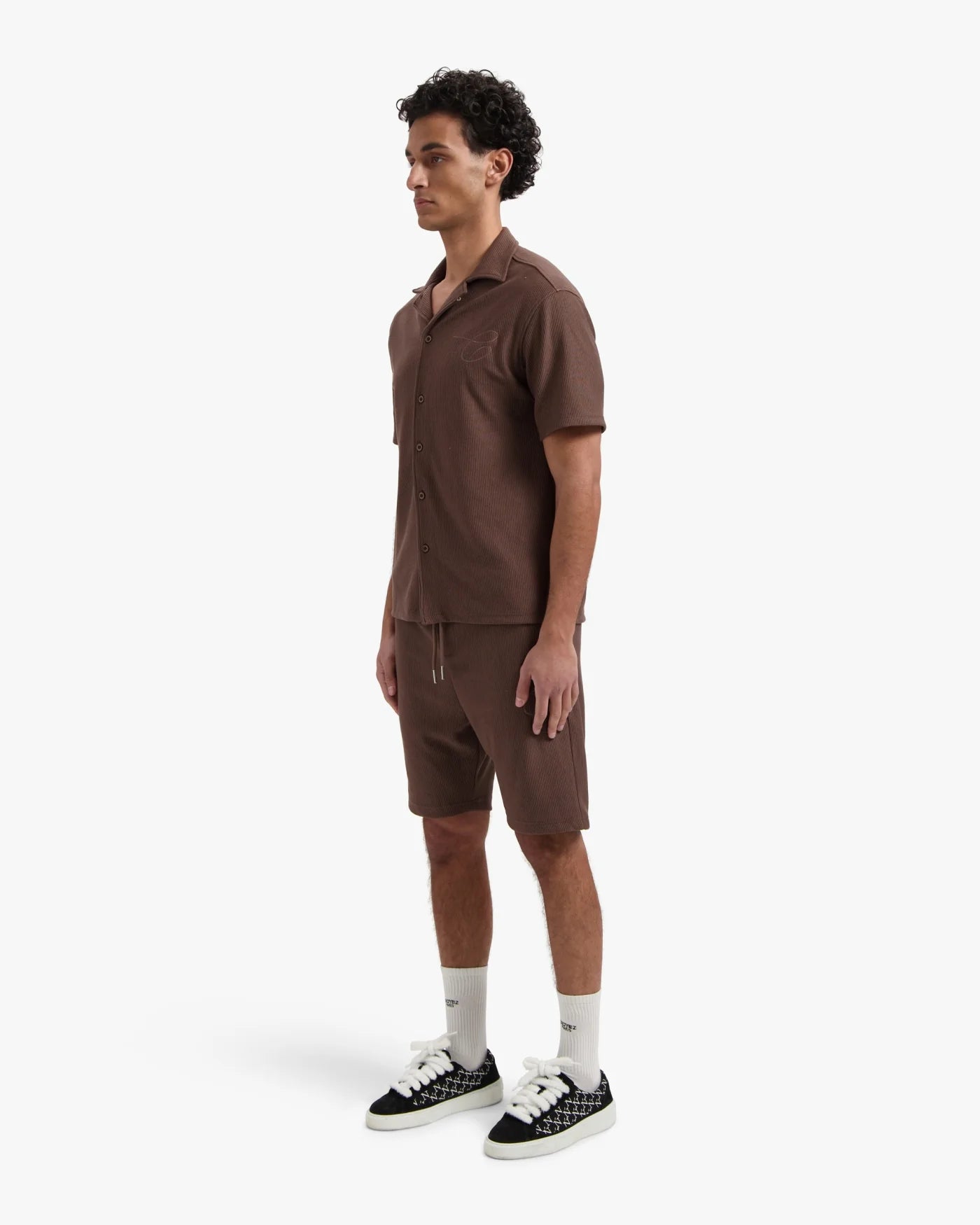 Croyez Ribbed Shirt- Brown