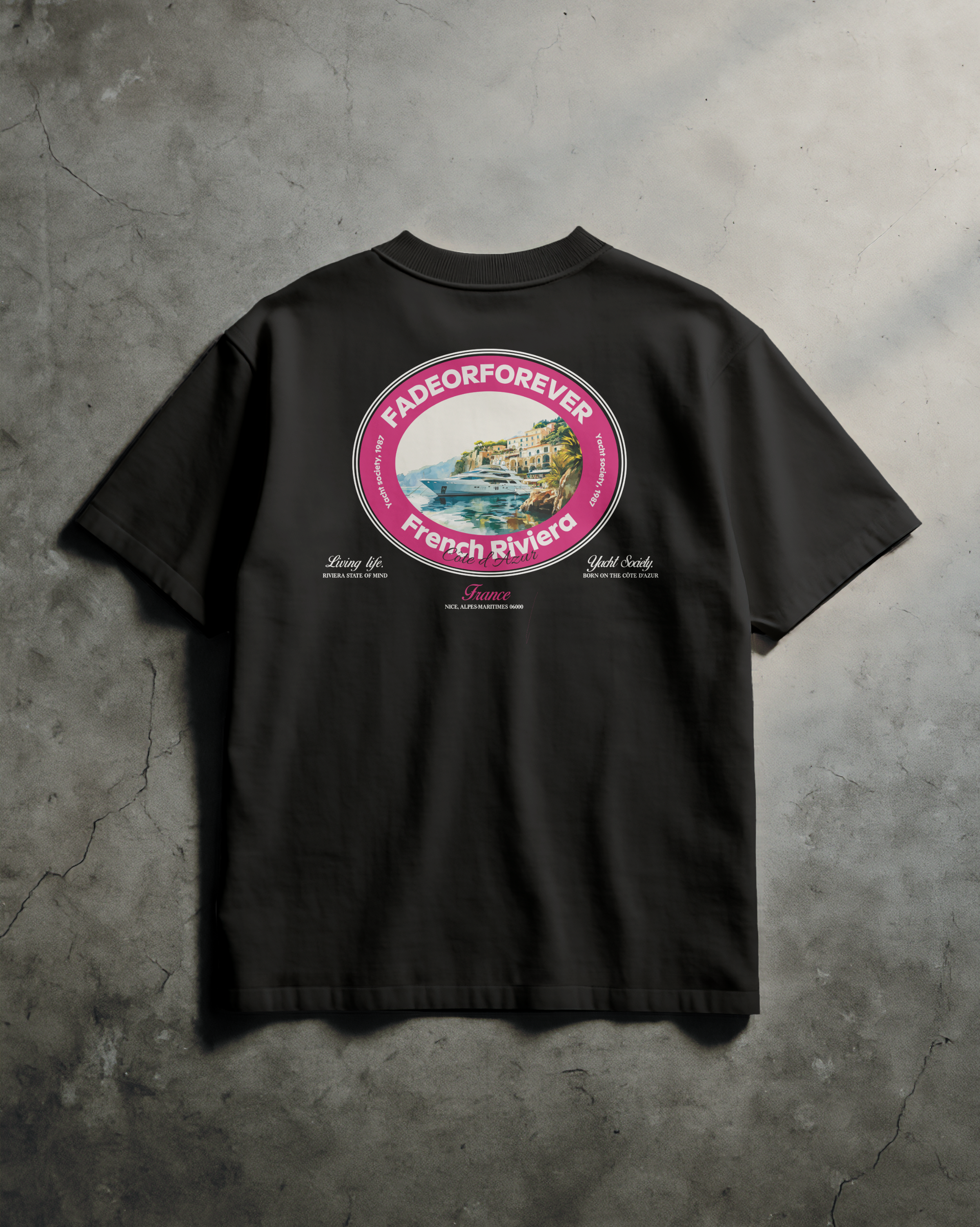 Fade Or Forever Riviera T-shirt- Black/Pink