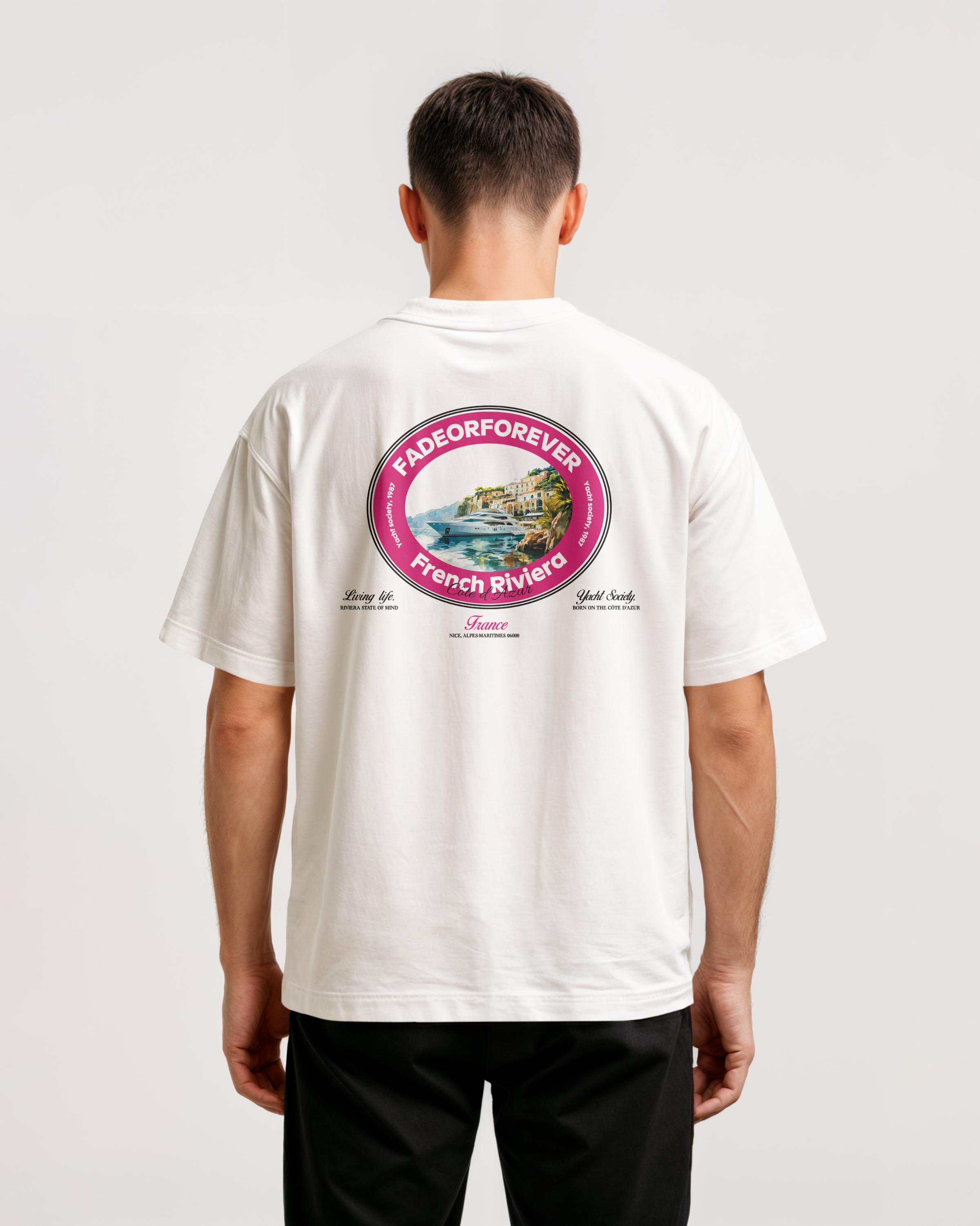 Fade Or Forever Riviera T-shirt- White/Pink