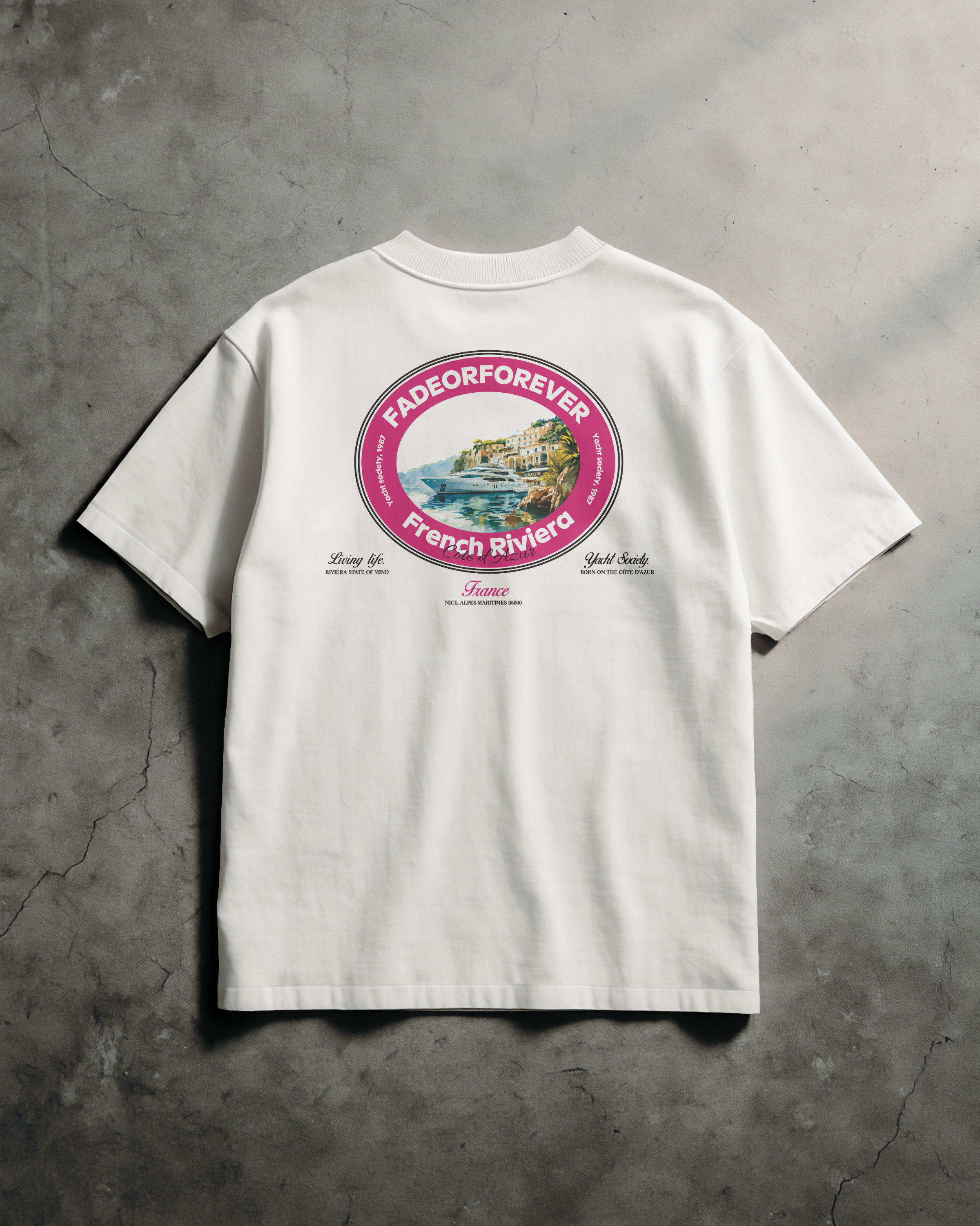 Fade Or Forever Riviera T-shirt- White/Pink