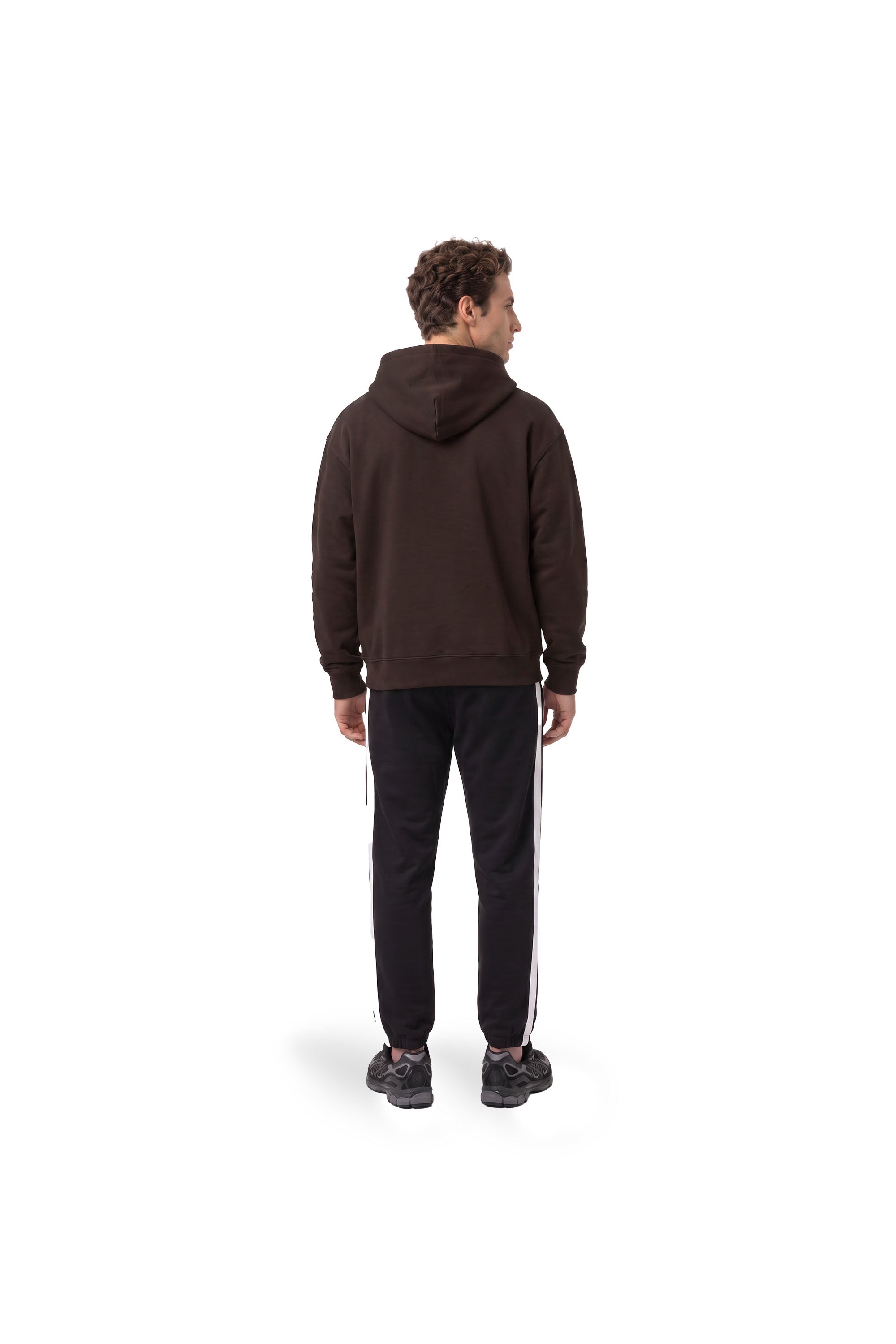 Malelions Men Department Zip Hoodie- Brown