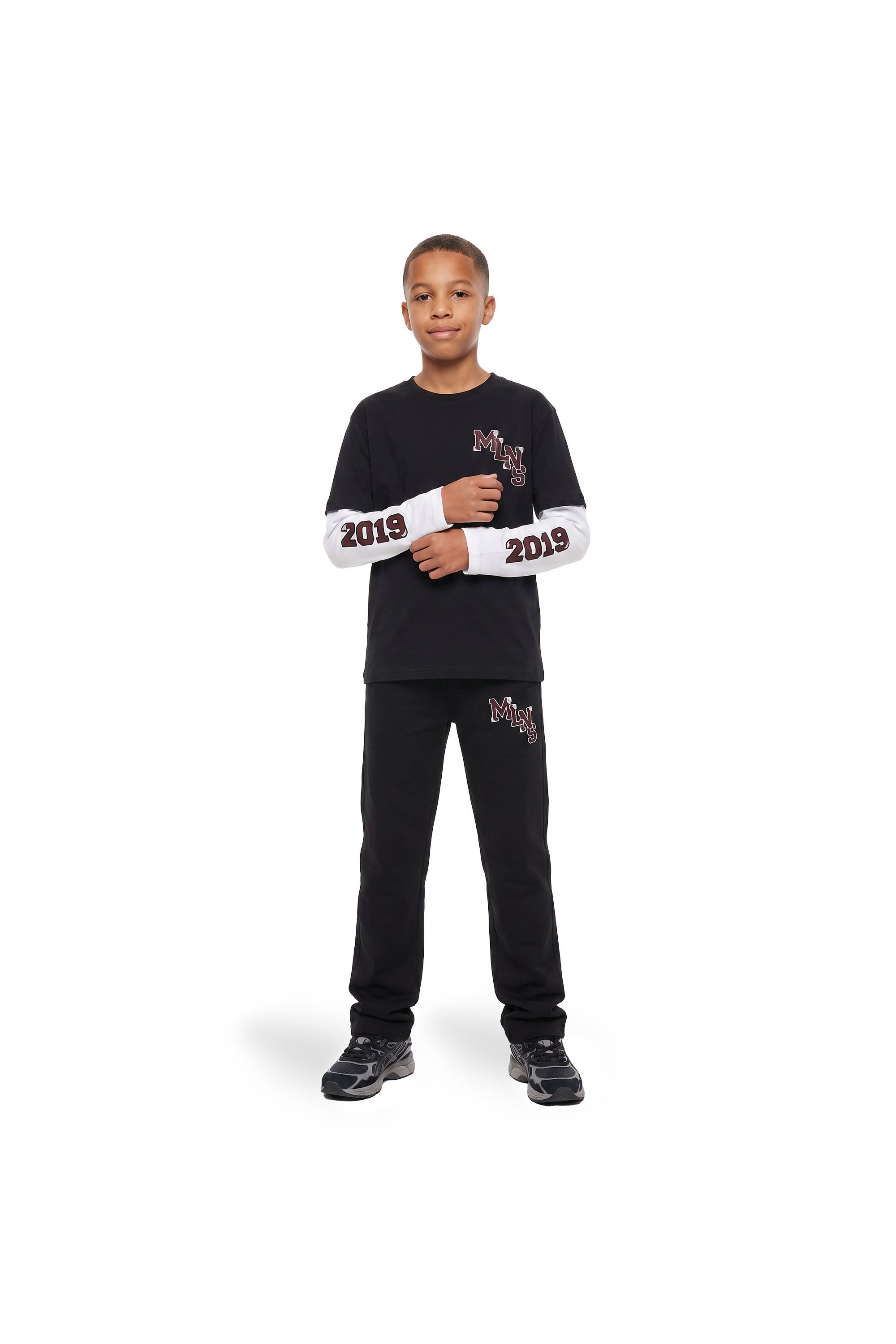 Malelions Junior College Double Layered Longsleeve T-Shirt - Black