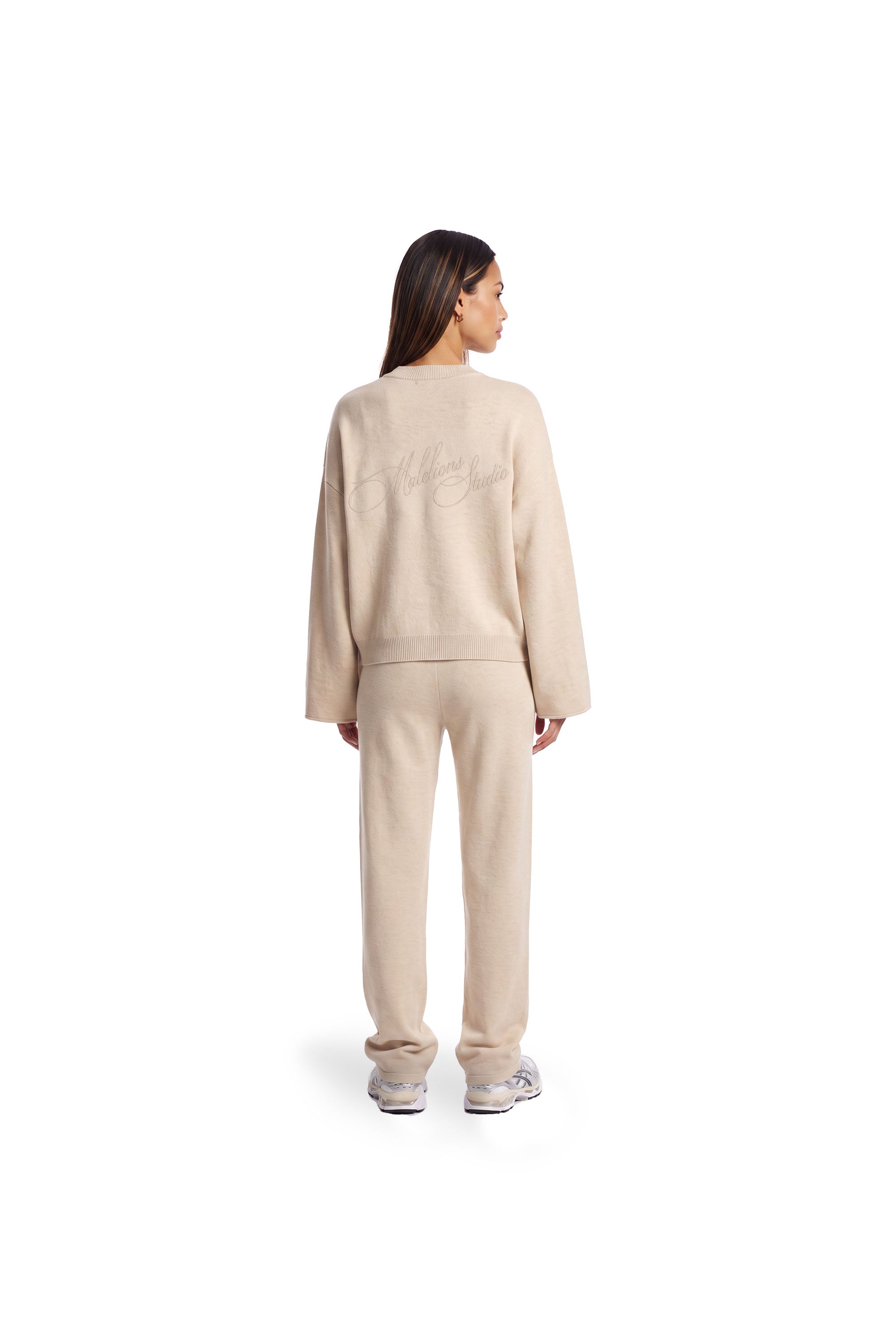Malelions Women Knitted Pants- Beige