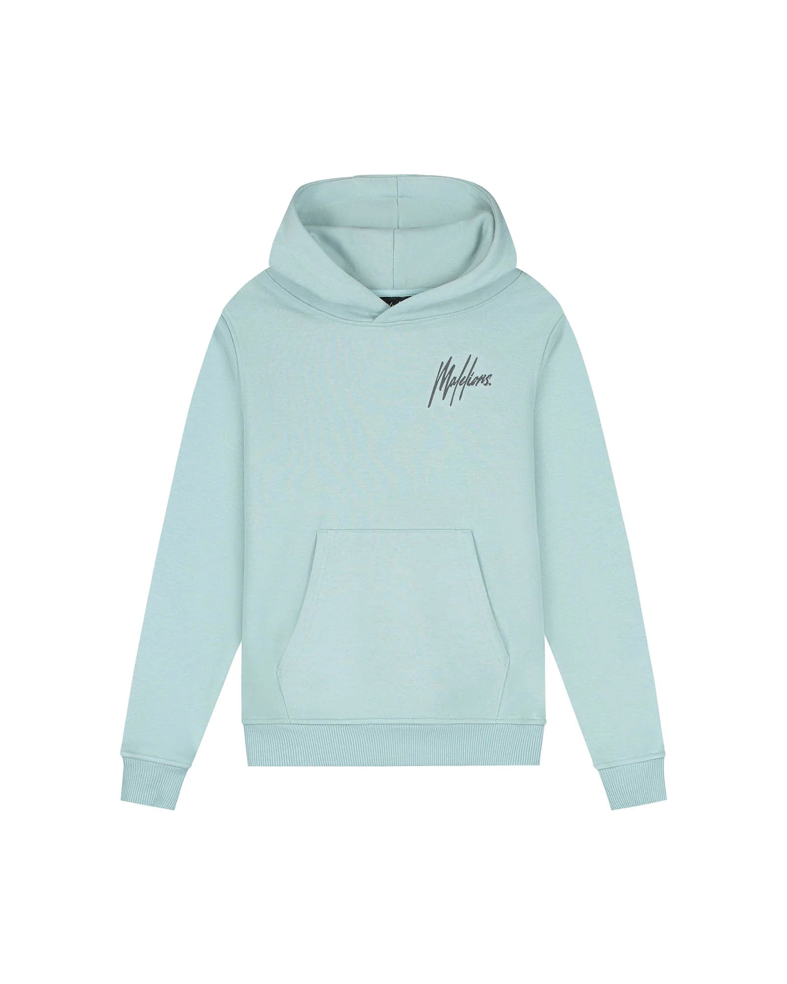 Malelions Junior Striped Signature Hoodie - Aqua Grey / Anthracite