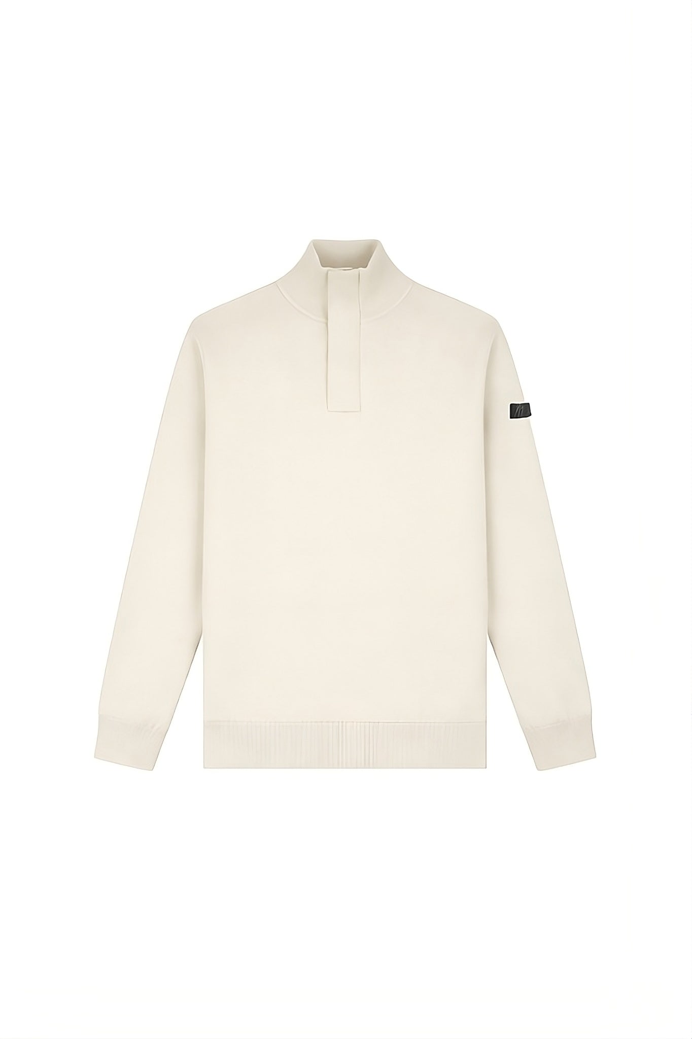 Malelions Knitted Quarter Zip - Light Taupe