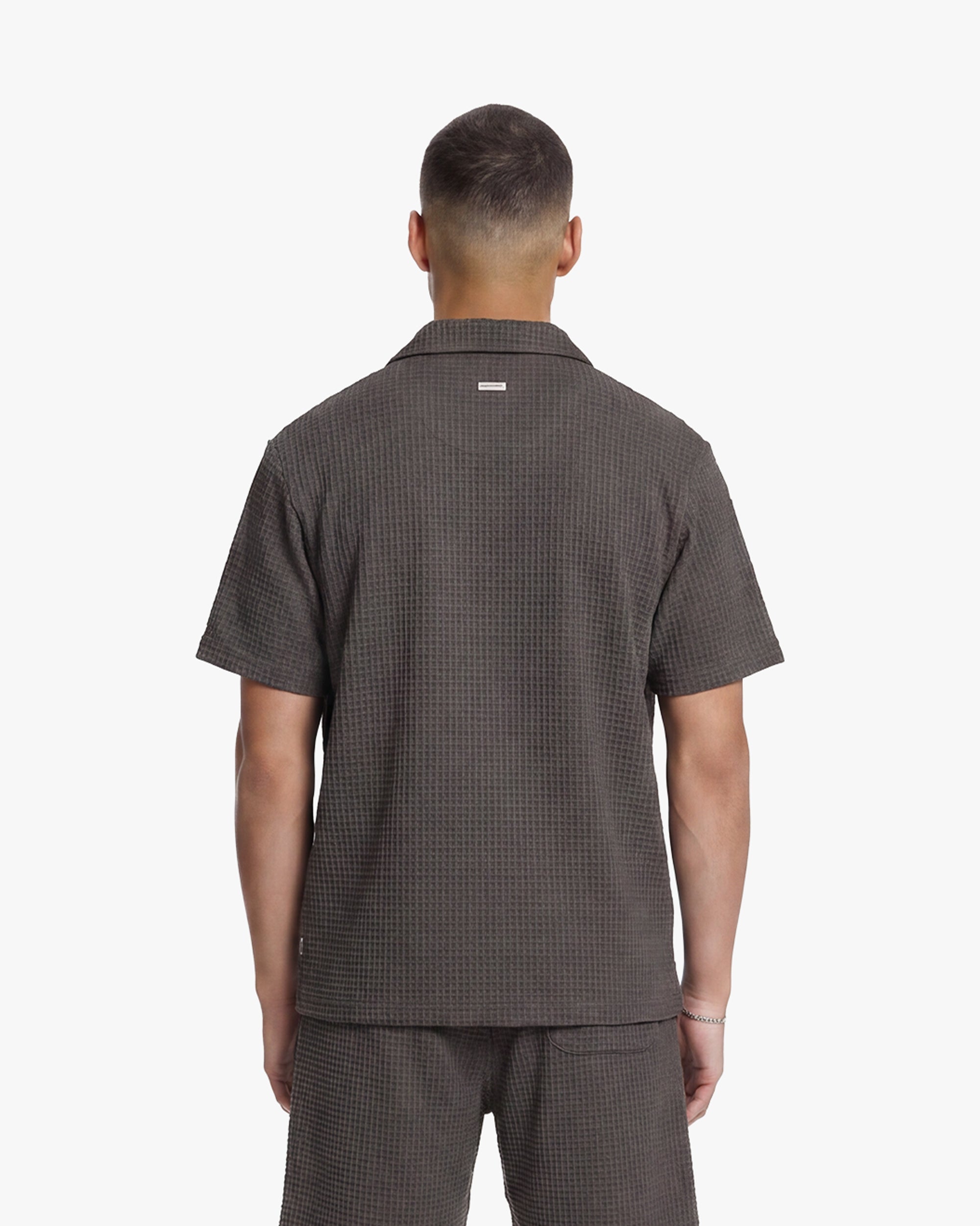 Croyez Initial Waffle Shirt - Washed Brown