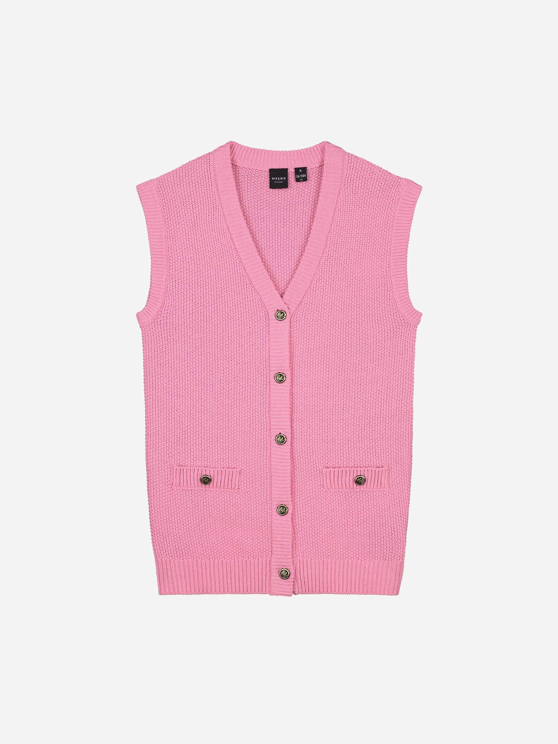 Nik&Nik Gloria Sleeveless Cardigan Sweet Roze