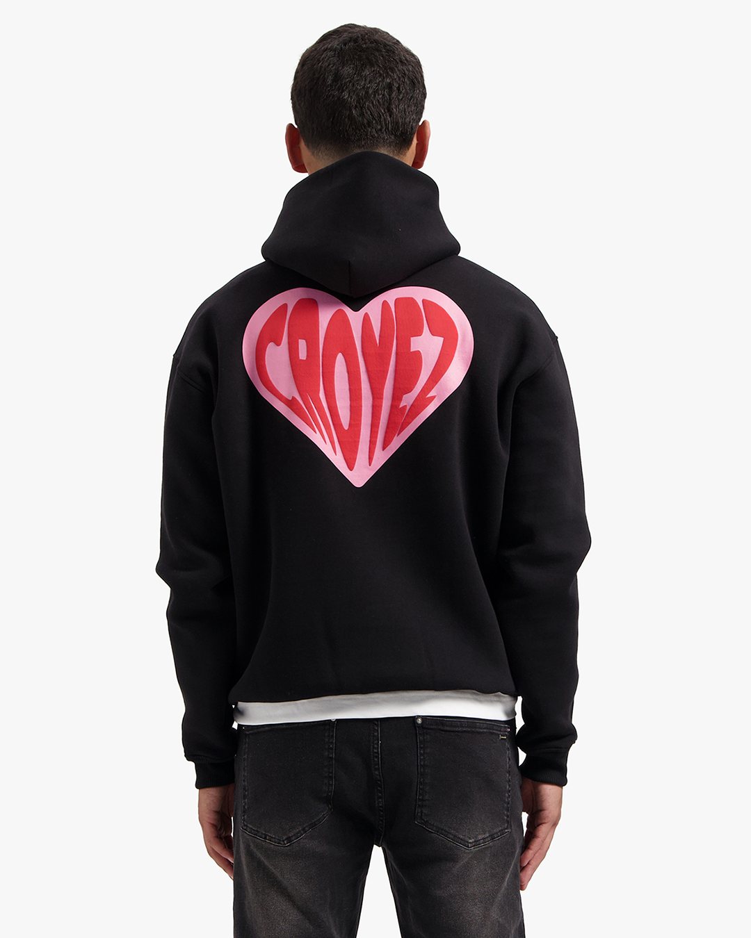 Croyez Puffed Heart Hoodie- Black