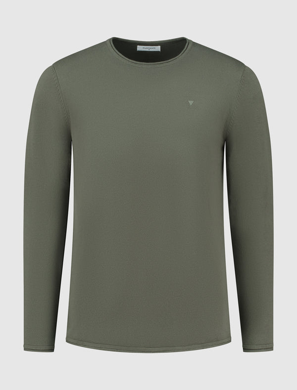Purewhite Flat Knitted Shirt Army Groen
