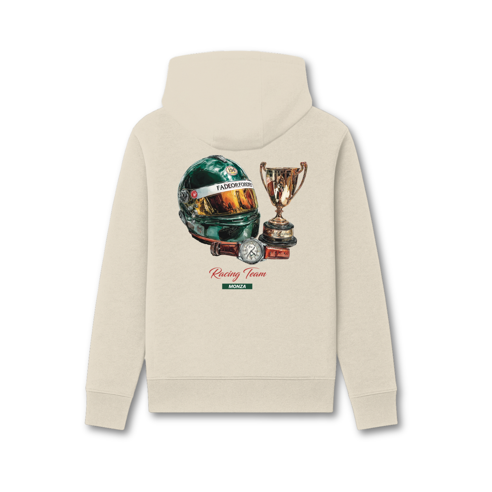 Fade Or Forever Racing Zipped Hoodie- Grey