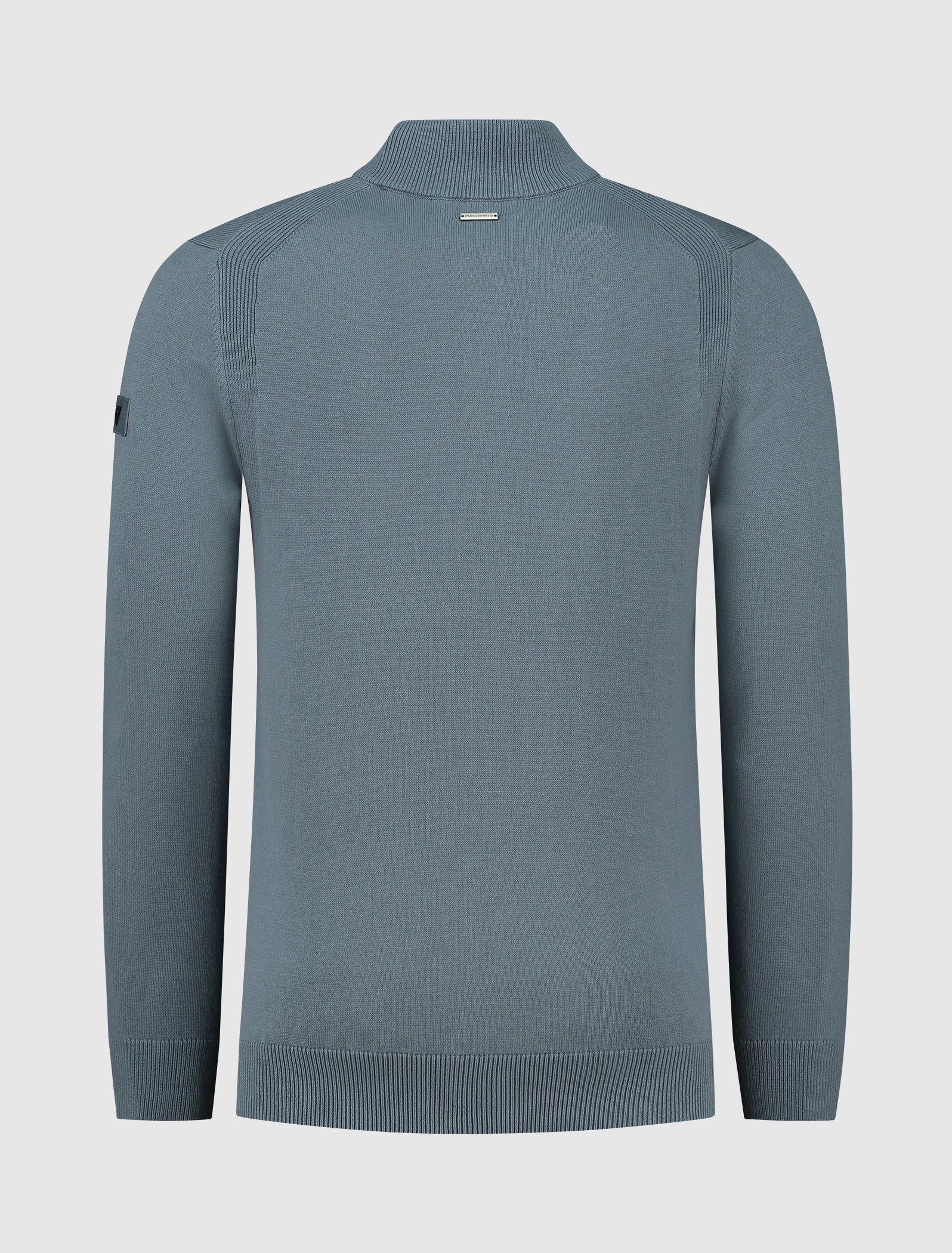 Purewhite Knit Halfzip Sweater Blauw