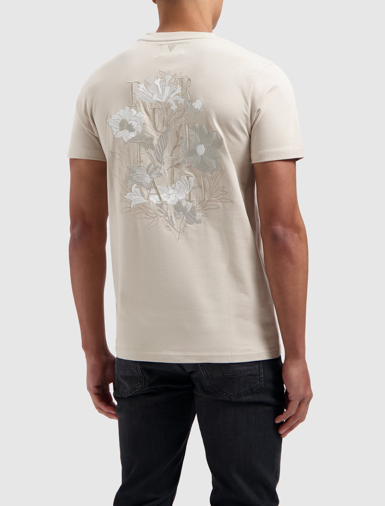 Pure Path Floral Embroidery T-shirt
