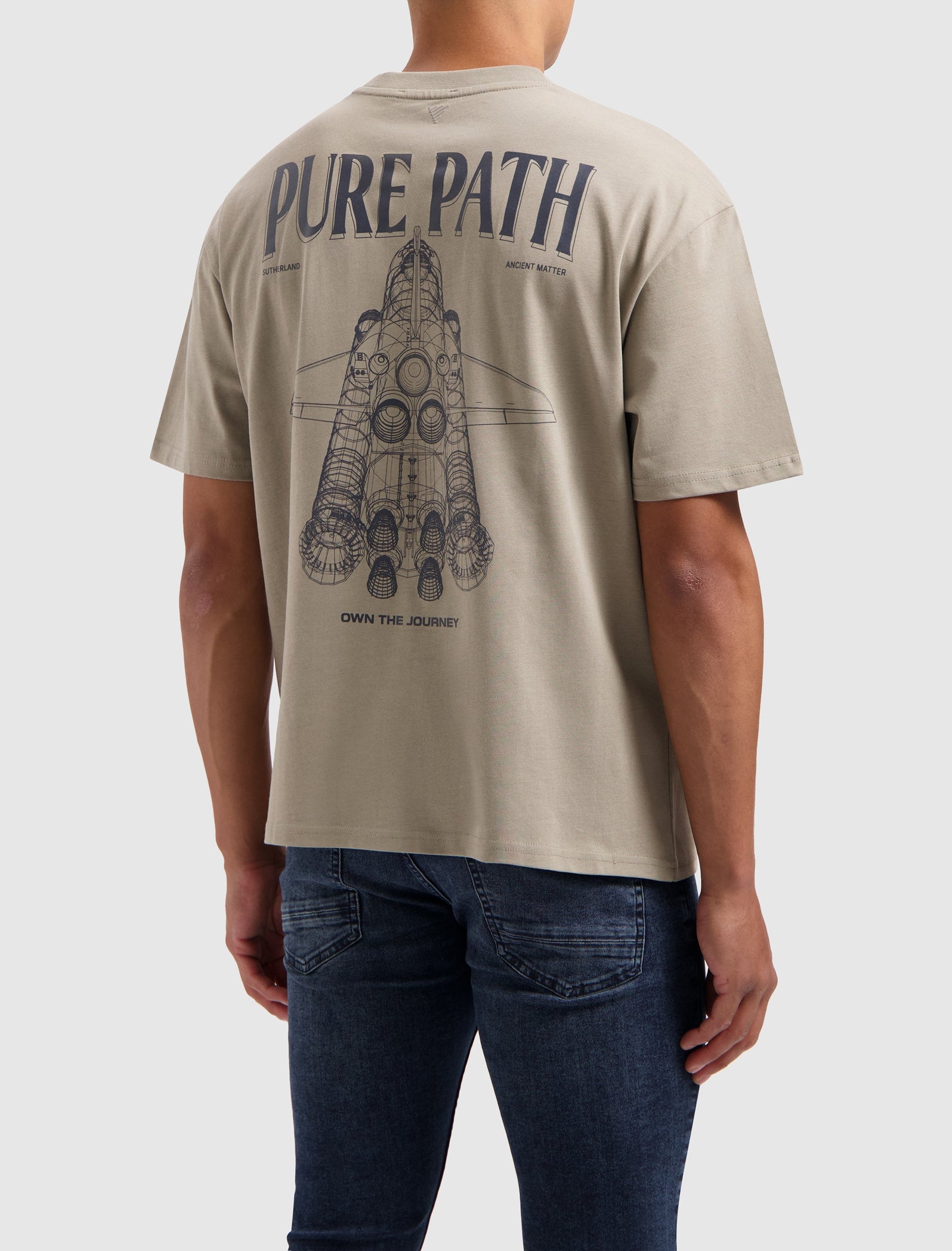 Pure Path Space Shuttle 3D Blueprint T-shirt