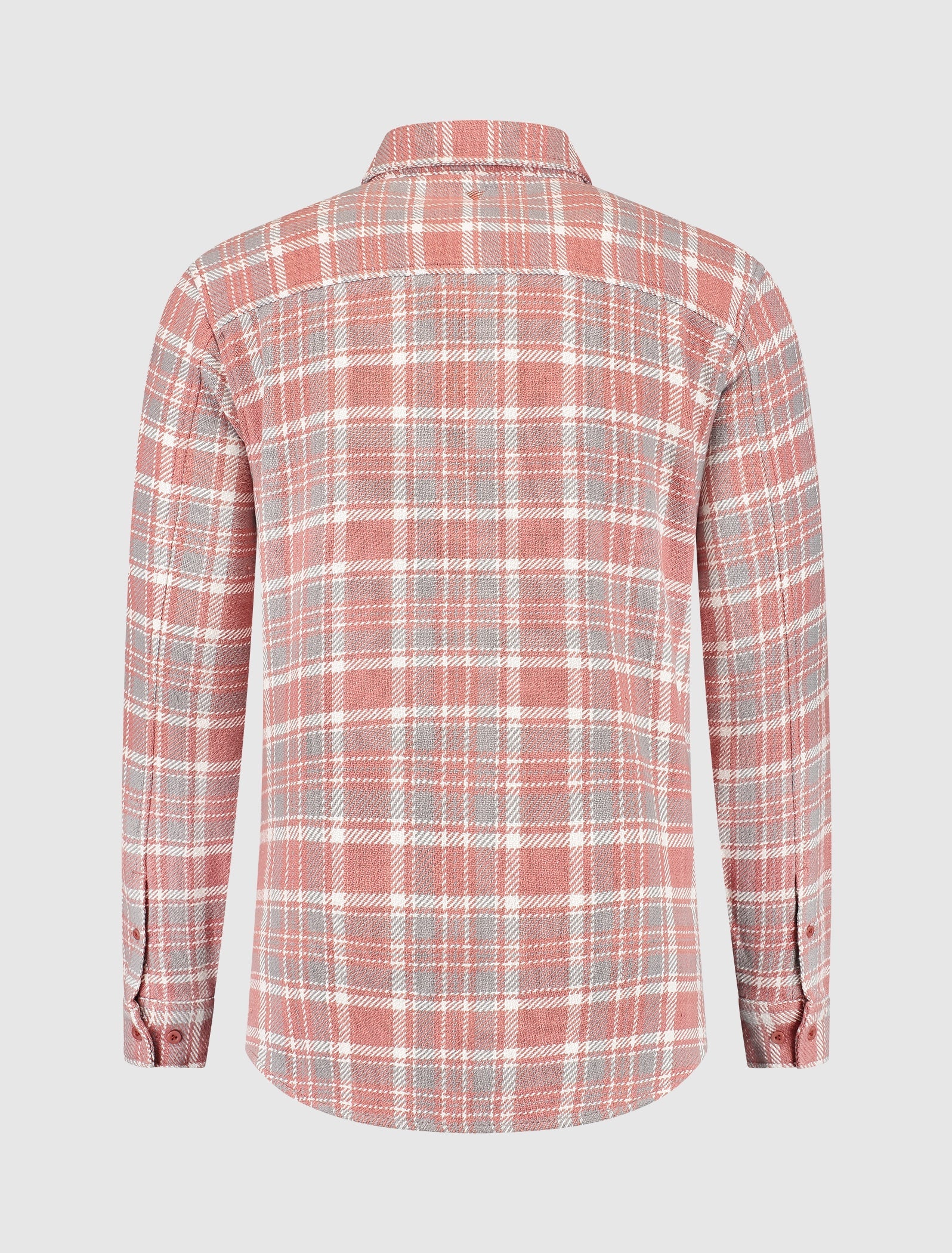 Pure Path Checked Shirt- Dark Peach