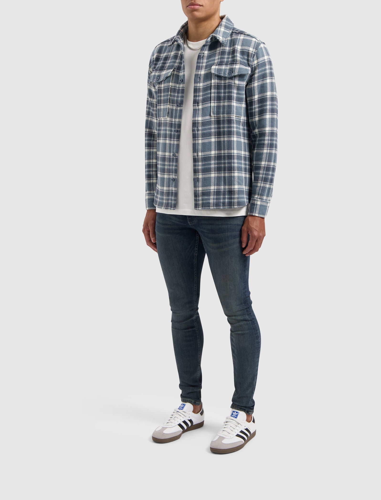 Pure Path Checked Shirt- Blue