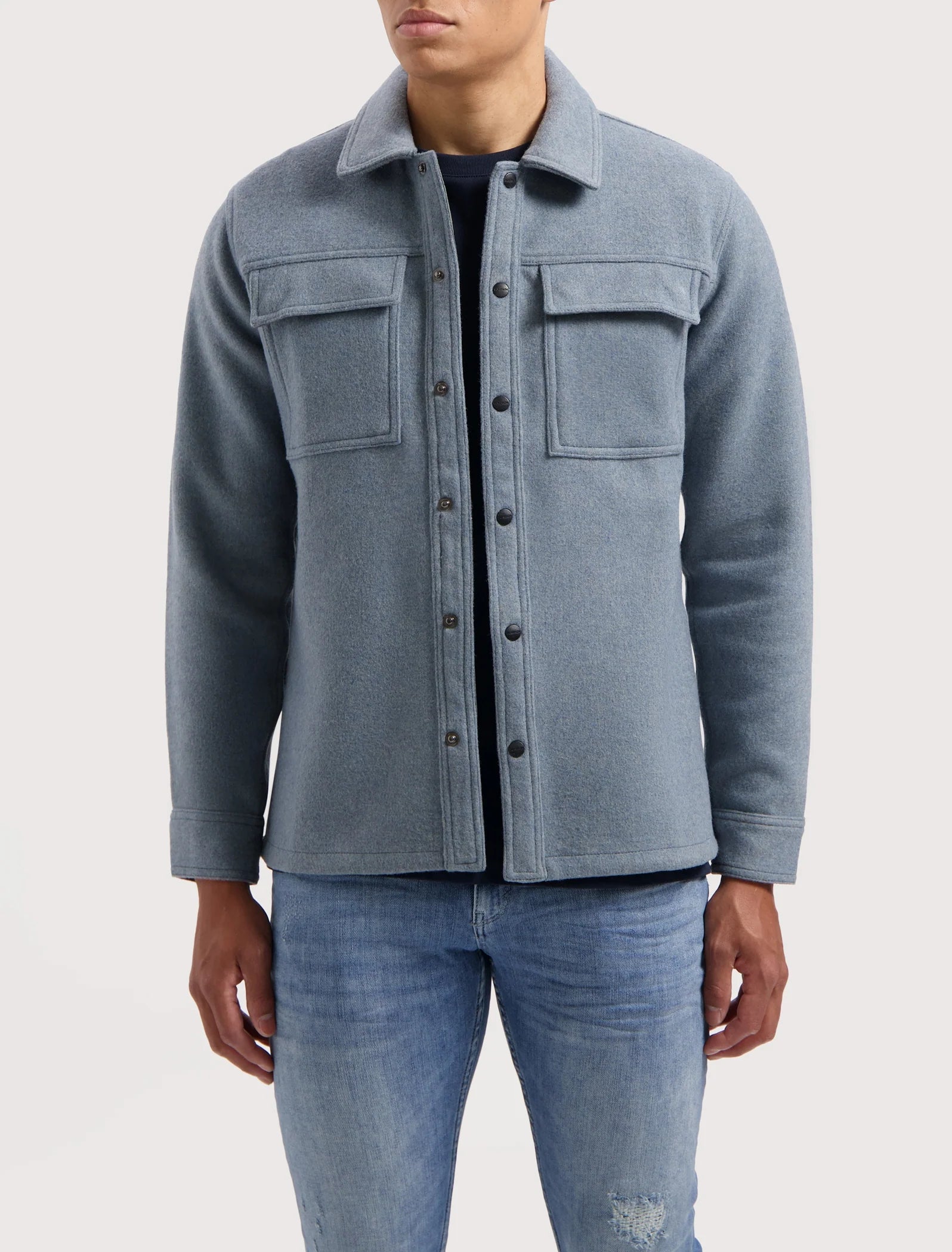 Pure Path Flannel Overshirt- Blue