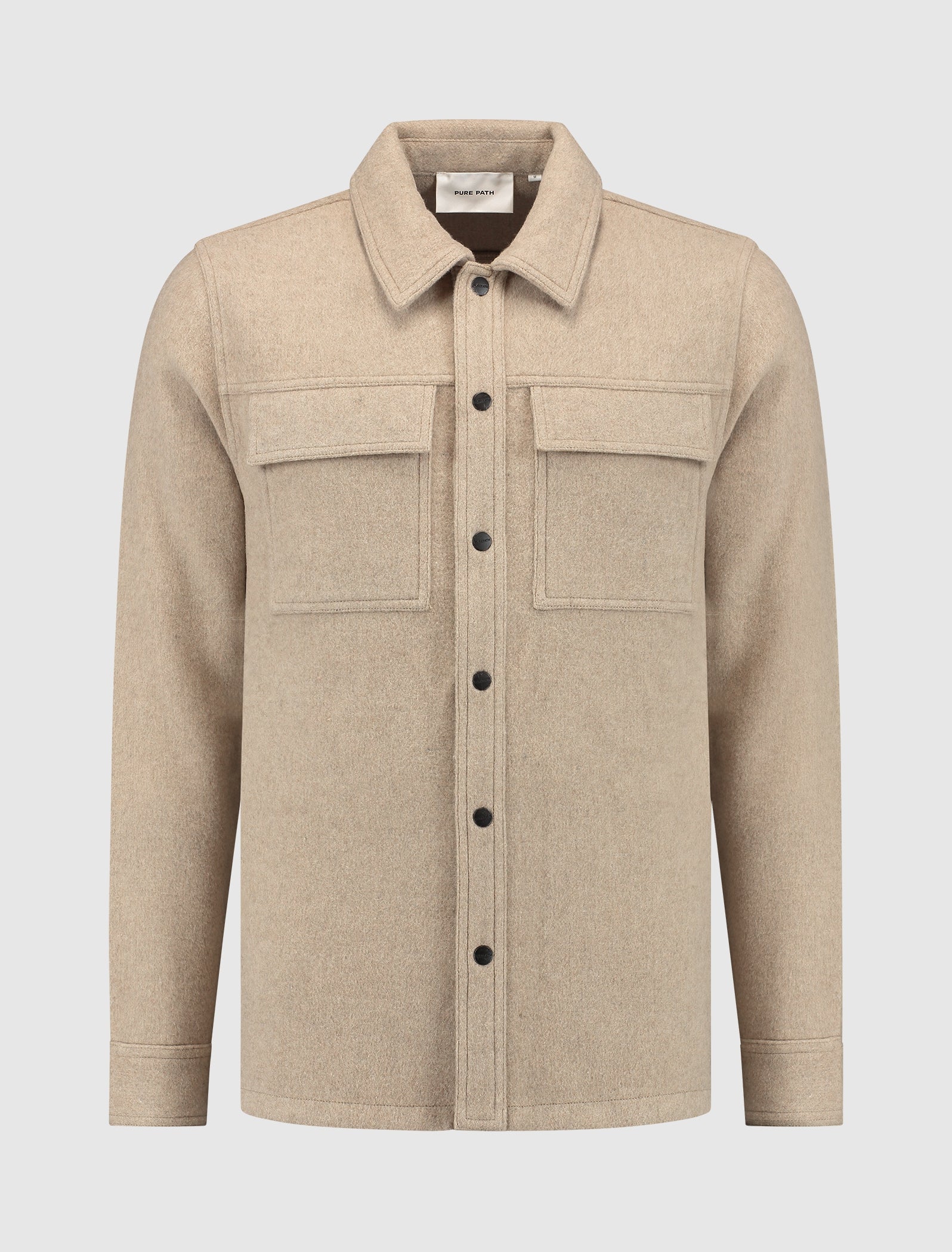 Pure Path Flannel Overshirt- Sand