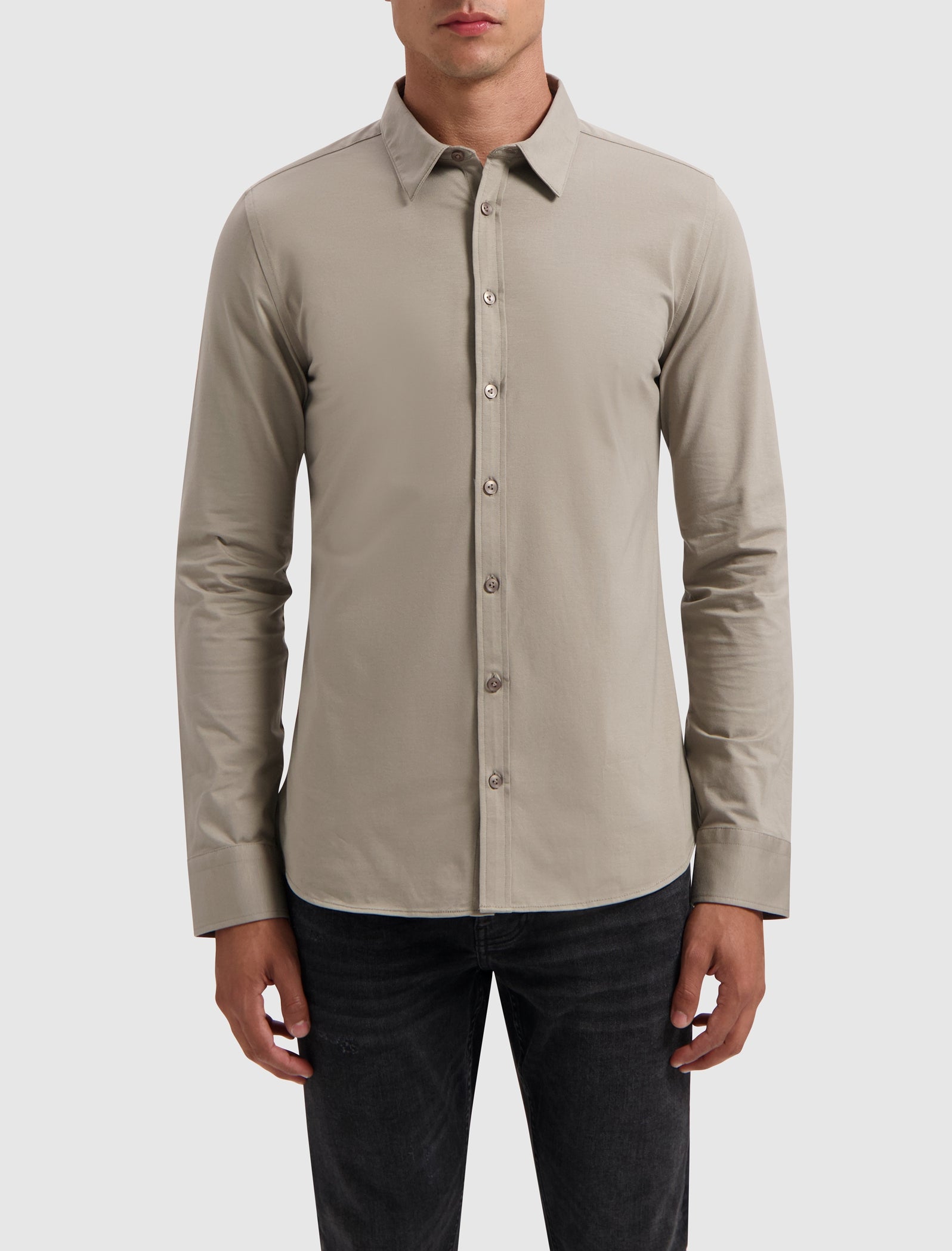 Pure Path Jersey Shirt- Taupe