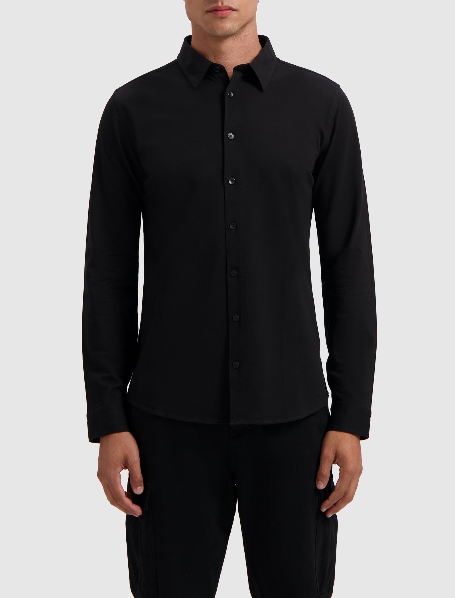 Pure Path Pique Shirt- Black