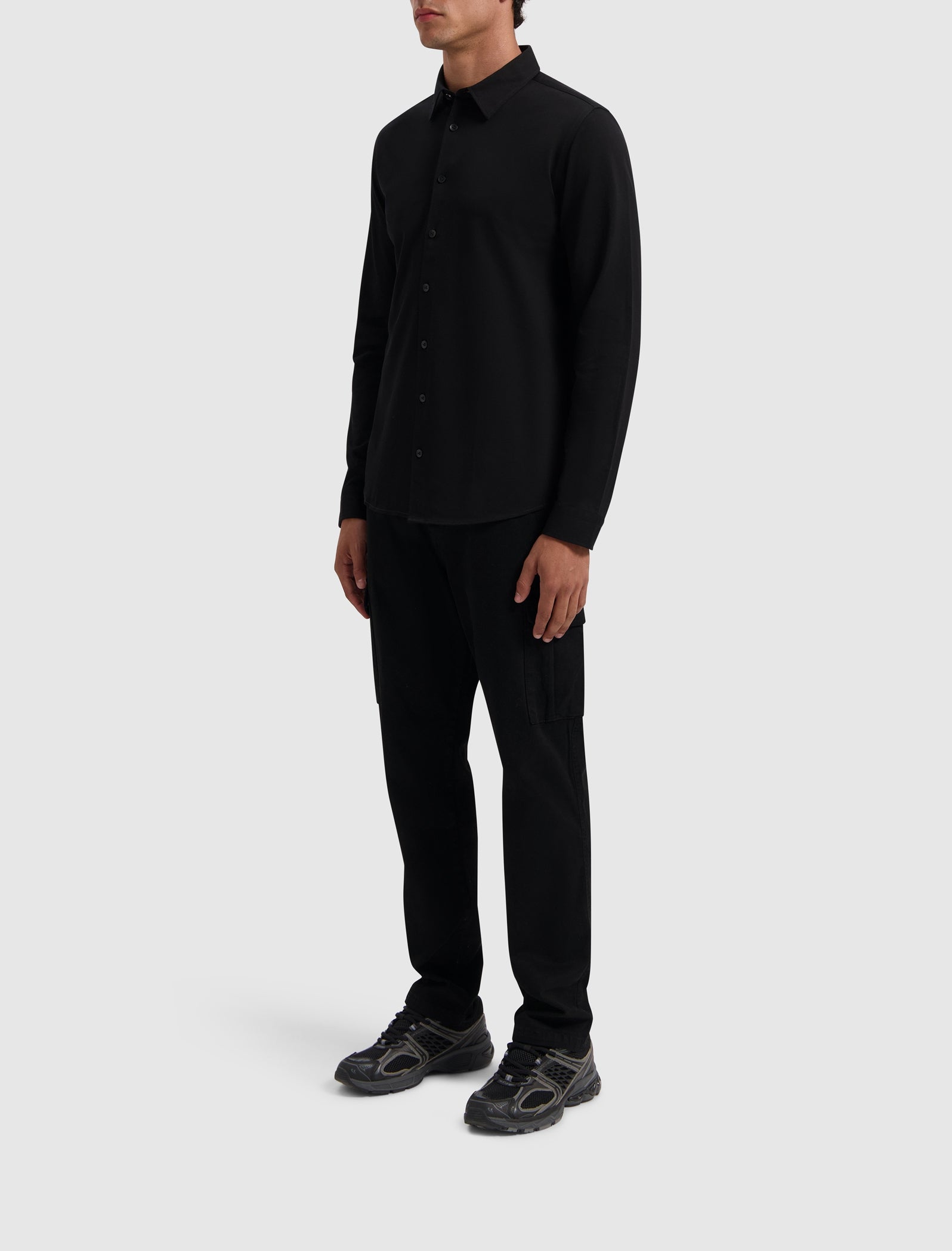 Pure Path Pique Shirt- Black