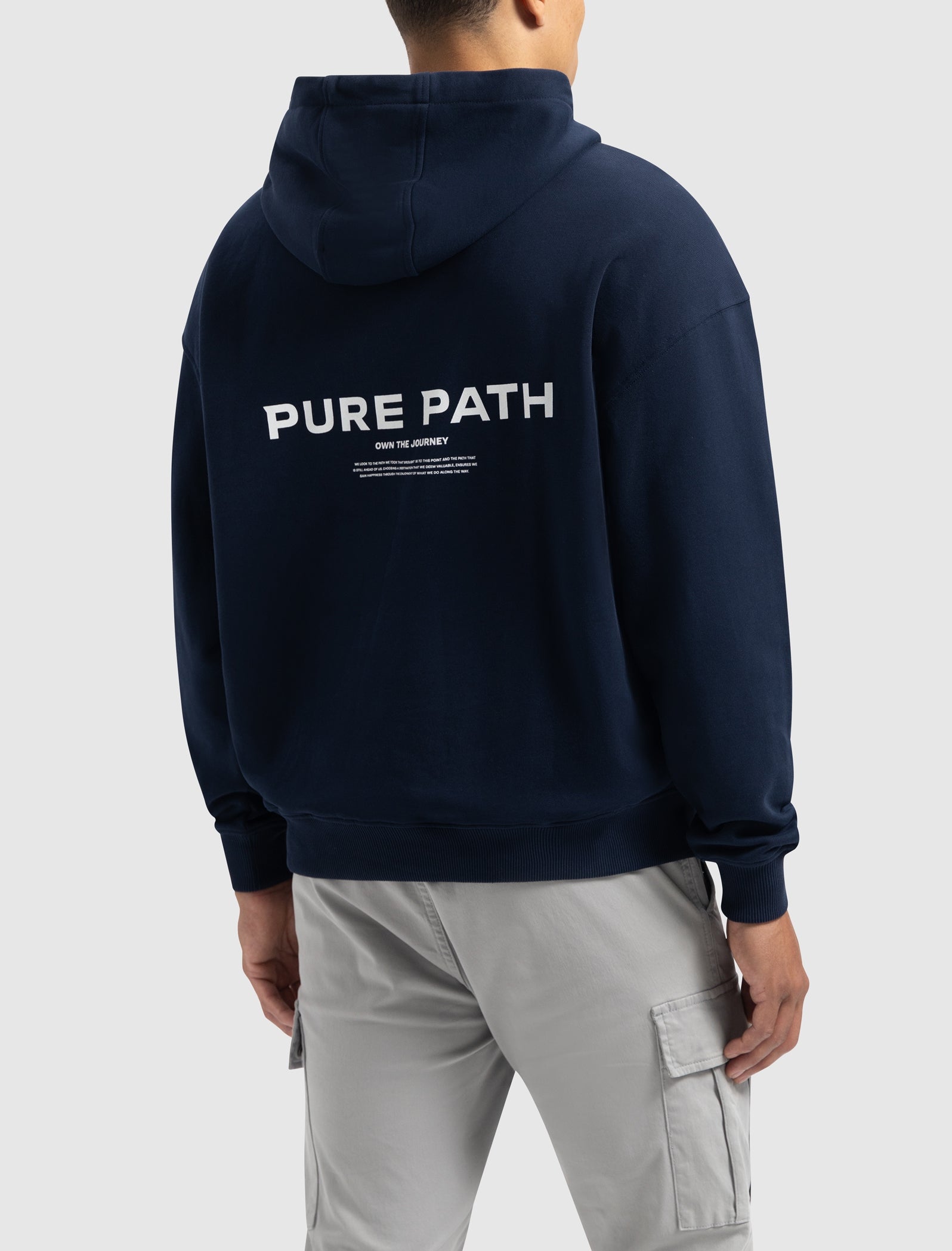 Pure Path Signature Hoodie- Navy