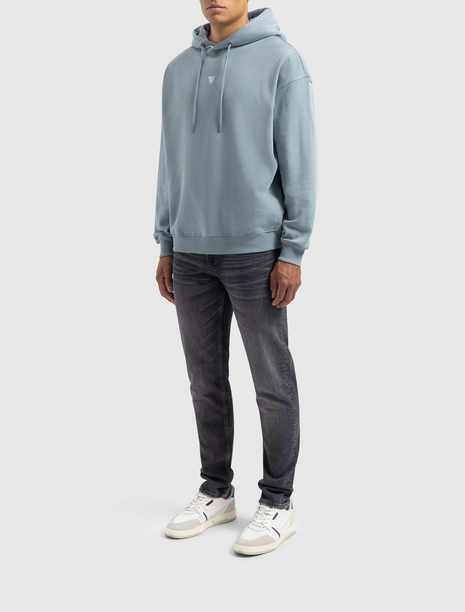 Pure Path Signature Hoodie- Blue Grey