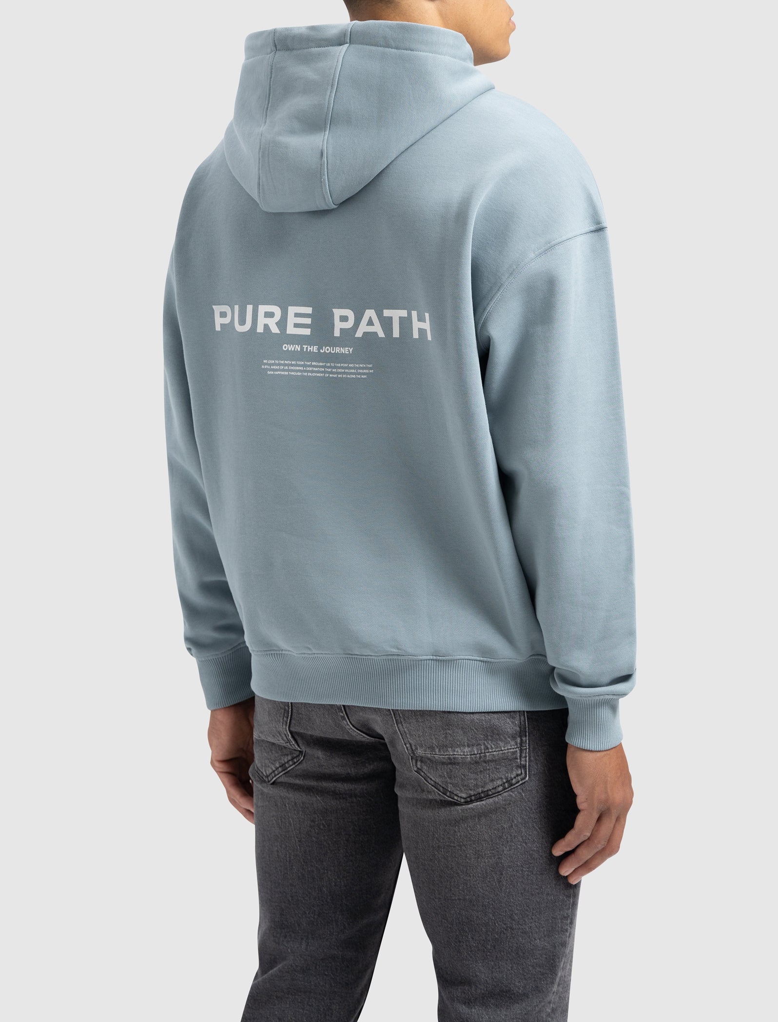 Pure Path Signature Hoodie- Blue Grey