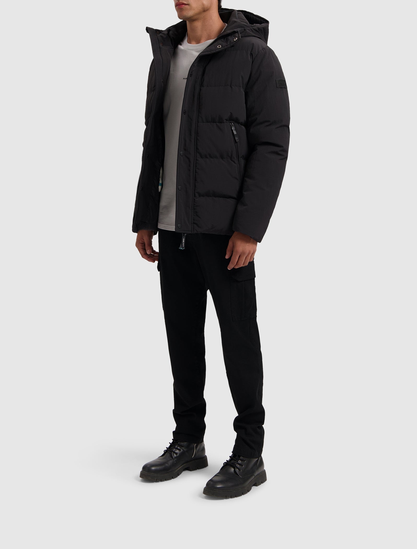 Pure Path Activewear Hooded Jacket- Black