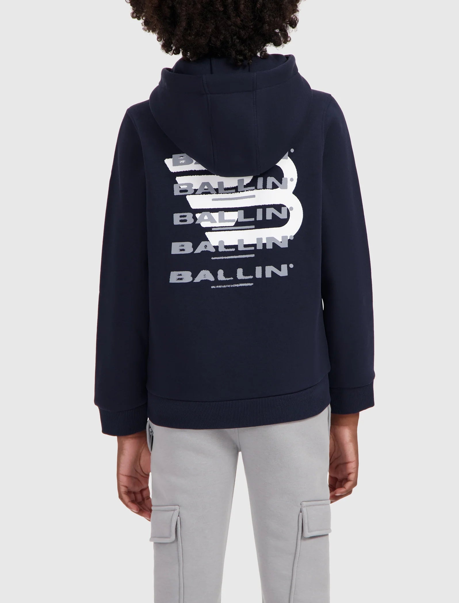 Ballin Junior Fading Logo Hoodie- Navy