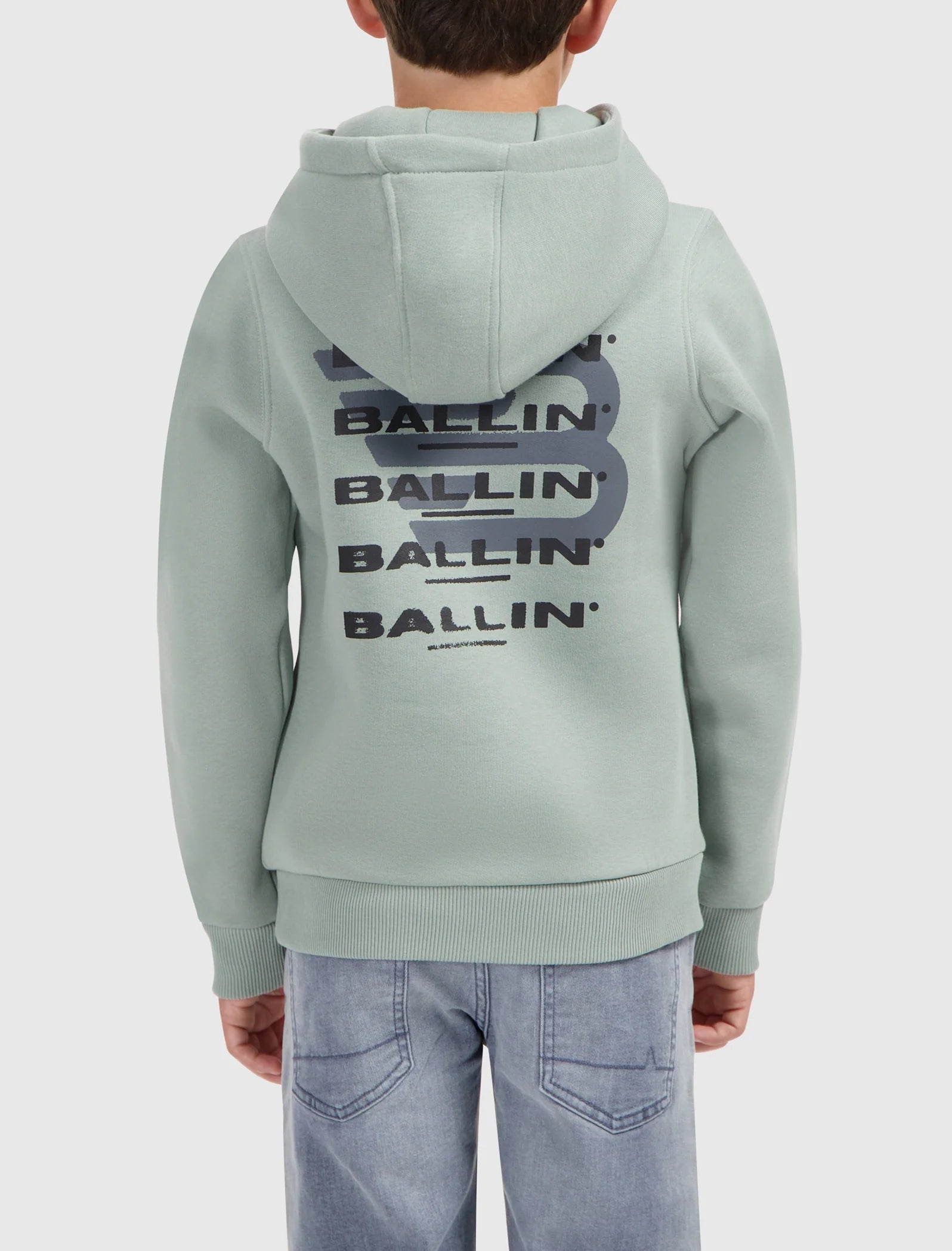 Ballin Junior Fading Logo Hoodie- Dark Mint